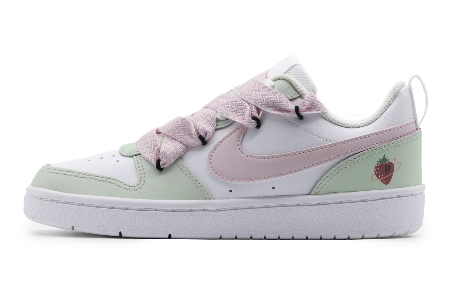 Order [Zapatos Personalizados] Nike Court Borough Low 'Verde Rosa' BQ5448-100(Team57-女款溜溜梅)