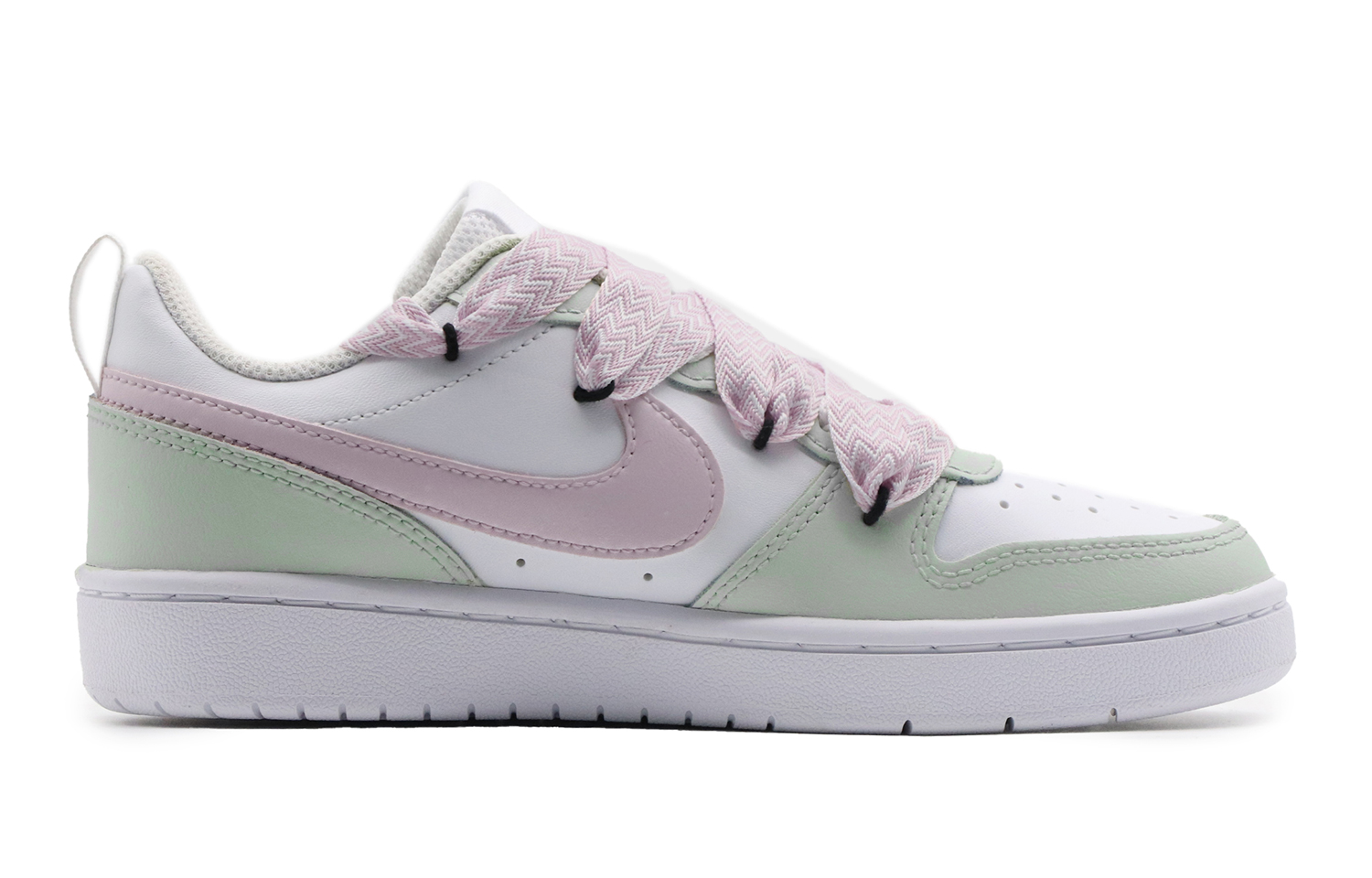 Lookbook [Zapatos Personalizados] Nike Court Borough Low 'Verde Rosa' BQ5448-100(Team57-女款溜溜梅)