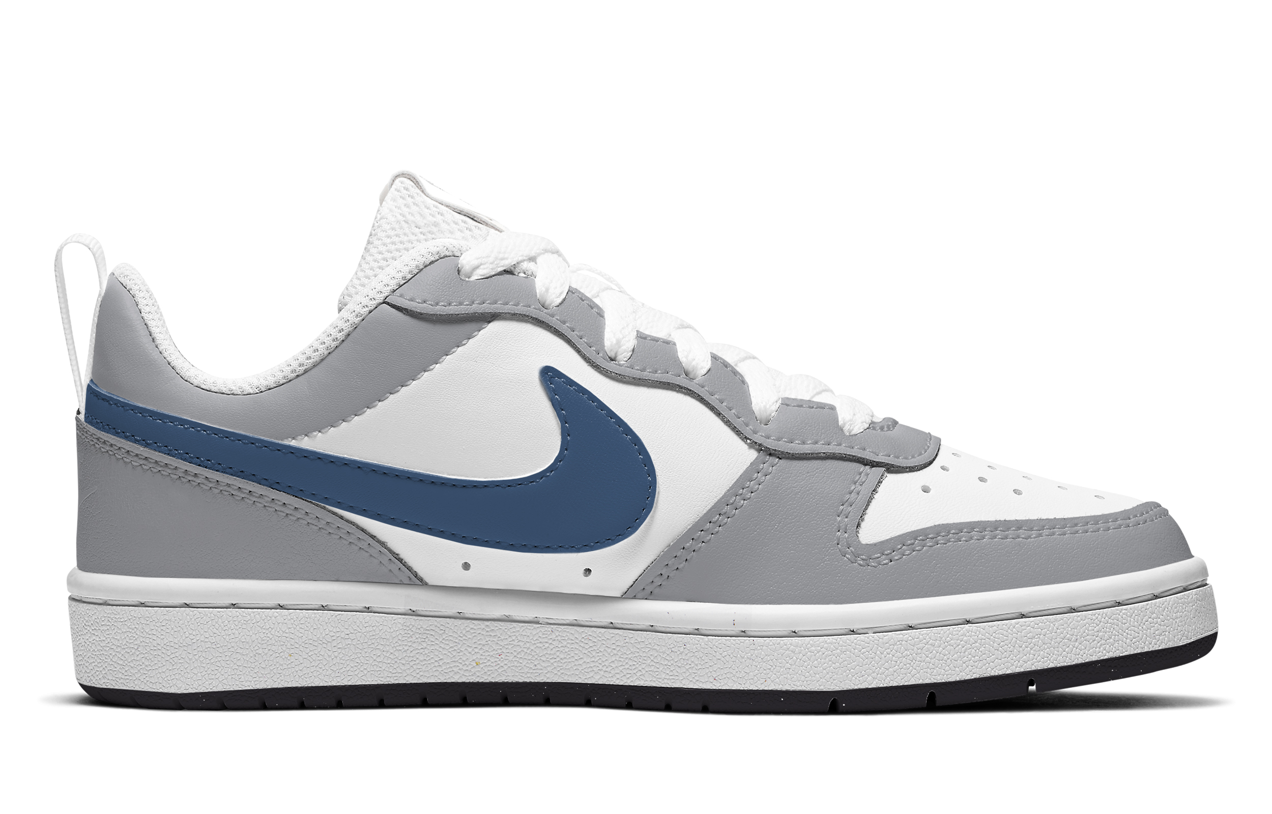 Lookbook [Nike Sepatu Custom] Court Borough Low 'Abu-Biru Paisley Cinta' DV5456-108(TeamA-现爱情造铁灰腰果)