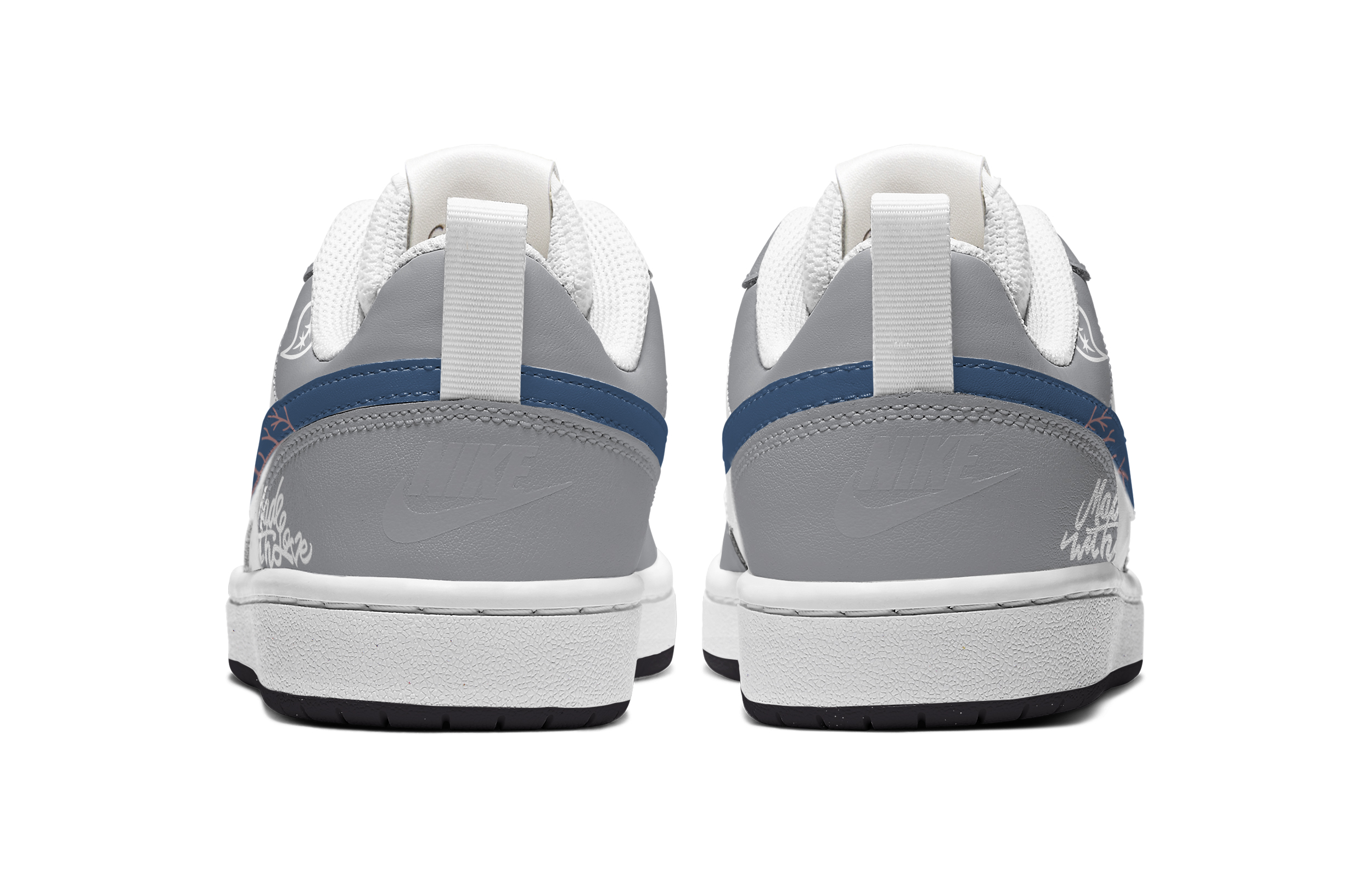 Purchase [Nike Sepatu Custom] Court Borough Low 'Abu-Biru Paisley Cinta' DV5456-108(TeamA-现爱情造铁灰腰果)