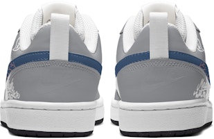 【訂製球鞋】Nike Court Borough系列 減齡戀愛 腰果花 潮流街頭 字母 解構高街 低筒 板鞋 GS 灰藍 Purchase 【訂製球鞋】Nike Court Borough系列 減齡戀愛 腰果花 潮流街頭 字母 解構高街 低筒 板鞋 GS 灰藍