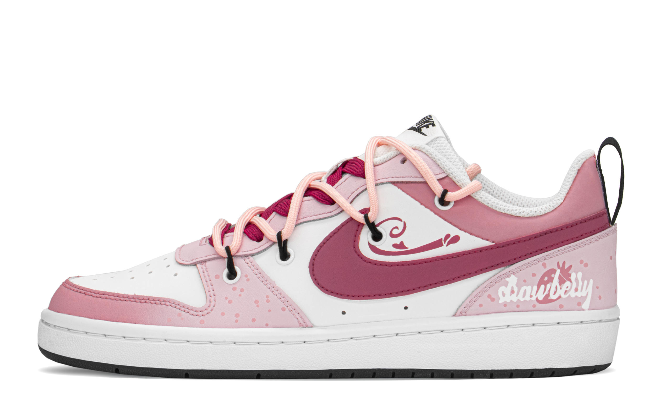Buy [Sepatu Kustom] Nike Court Borough Low 'Heart Strawberry' BQ5448-104(TeamA-草莓爱心S-BOX)