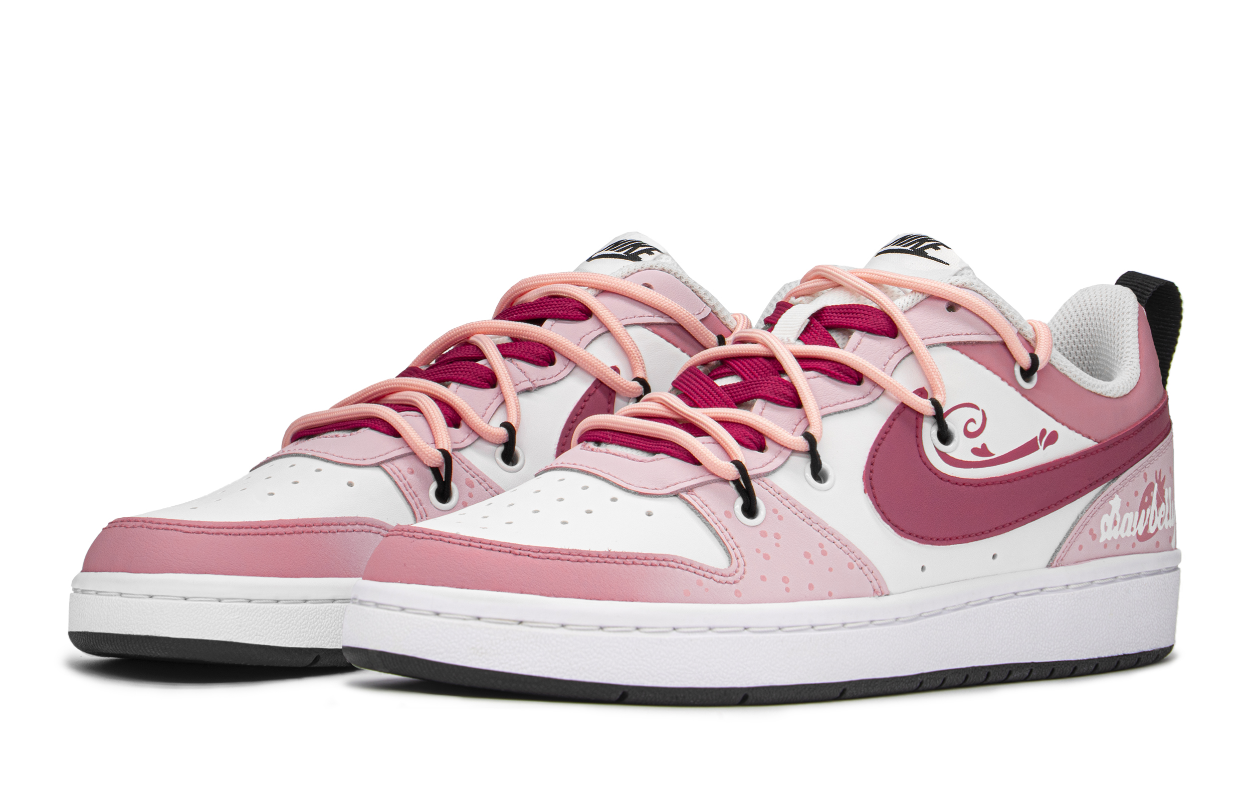 Lookbook [Sepatu Kustom] Nike Court Borough Low 'Heart Strawberry' BQ5448-104(TeamA-草莓爱心S-BOX)