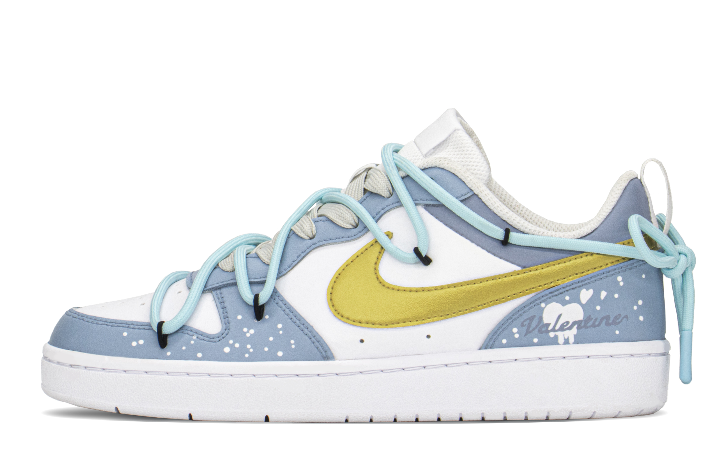 [Custom Shoes] Nike Court Borough Low 'Ice Blue Splatter'
