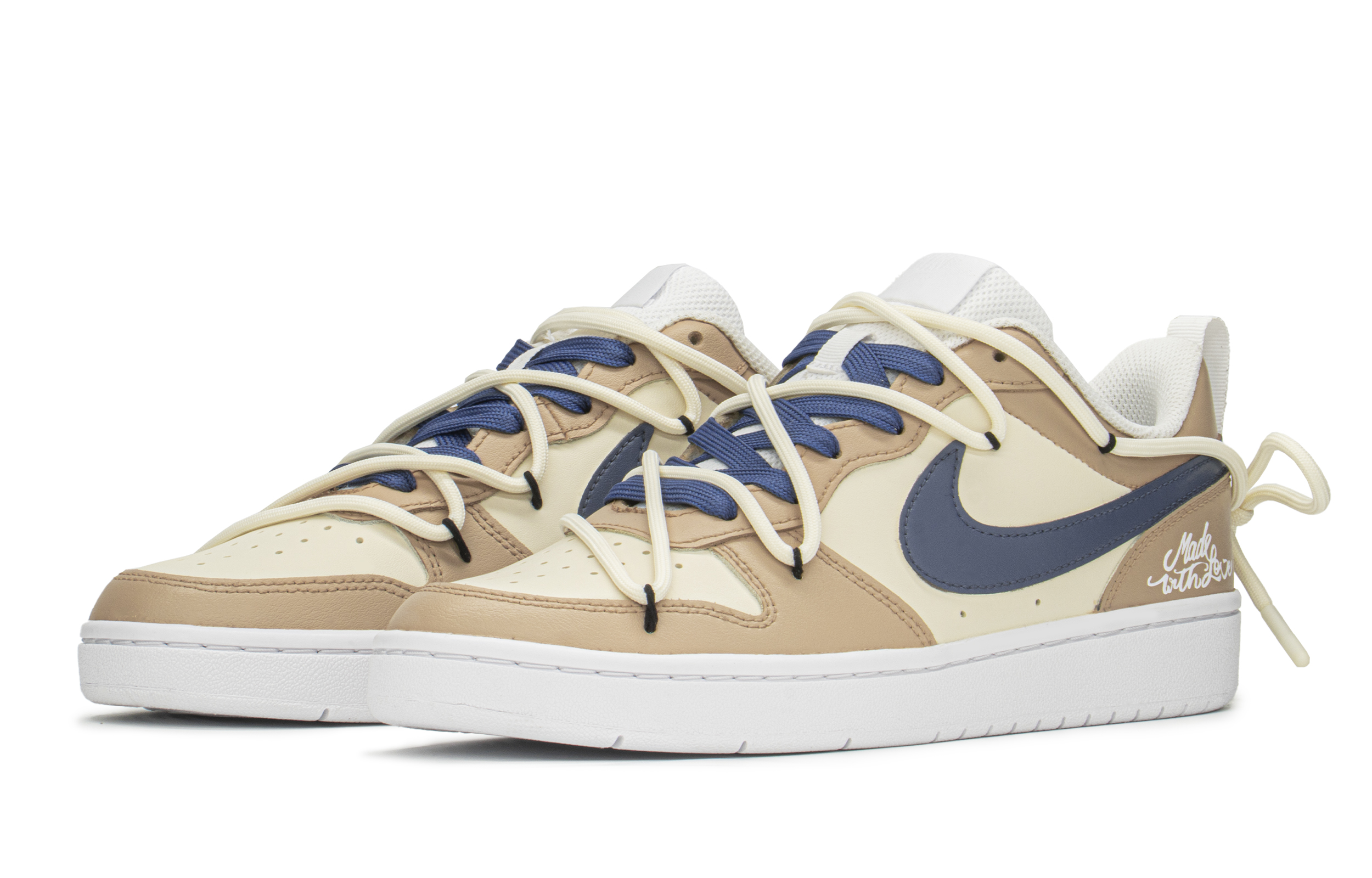 Lookbook [Zapatos Personalizados] Nike Court Borough Low 'Caqui Azul' BQ5448-100(TeamA-CB卡其穿搭)