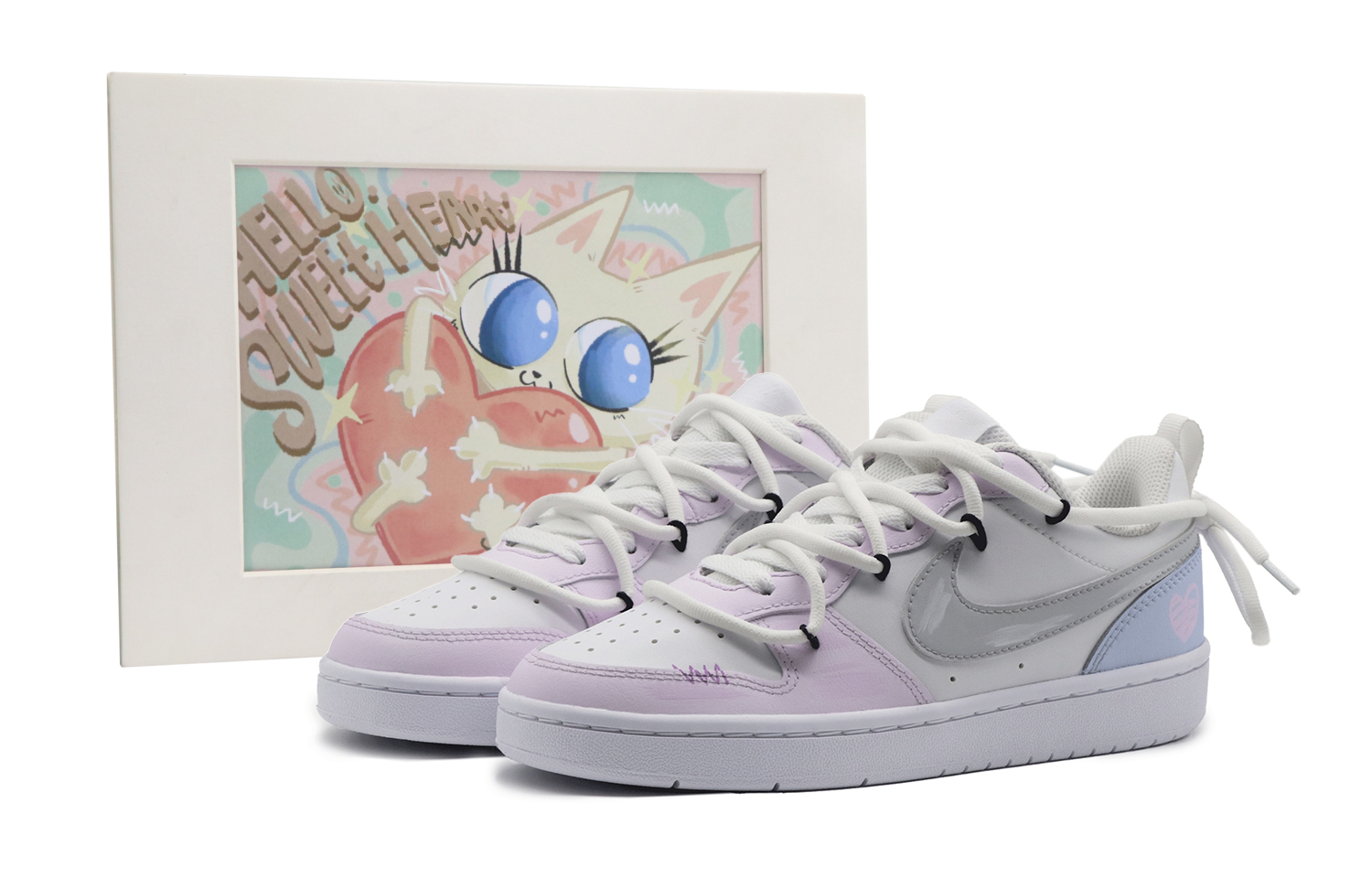 Buy [Kasut Custom] Nike Court Borough Low 'Lavender Love' BQ5448-100(Team57-女款薰衣草)