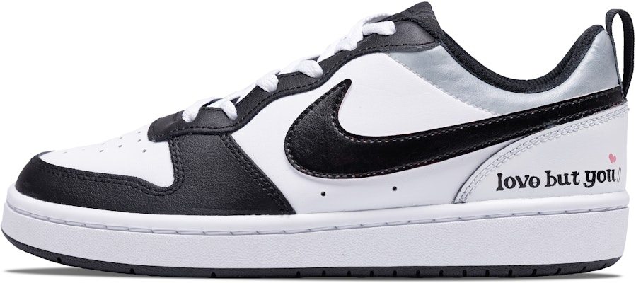 【客製化球鞋】Nike Court Borough 佦 Love But You 小眾潮流 自由靈動 防滑耐磨 低筒 板鞋 GS 白黑 Buy 【客製化球鞋】Nike Court Borough 佦 Love But You 小眾潮流 自由靈動 防滑耐磨 低筒 板鞋 GS 白黑
