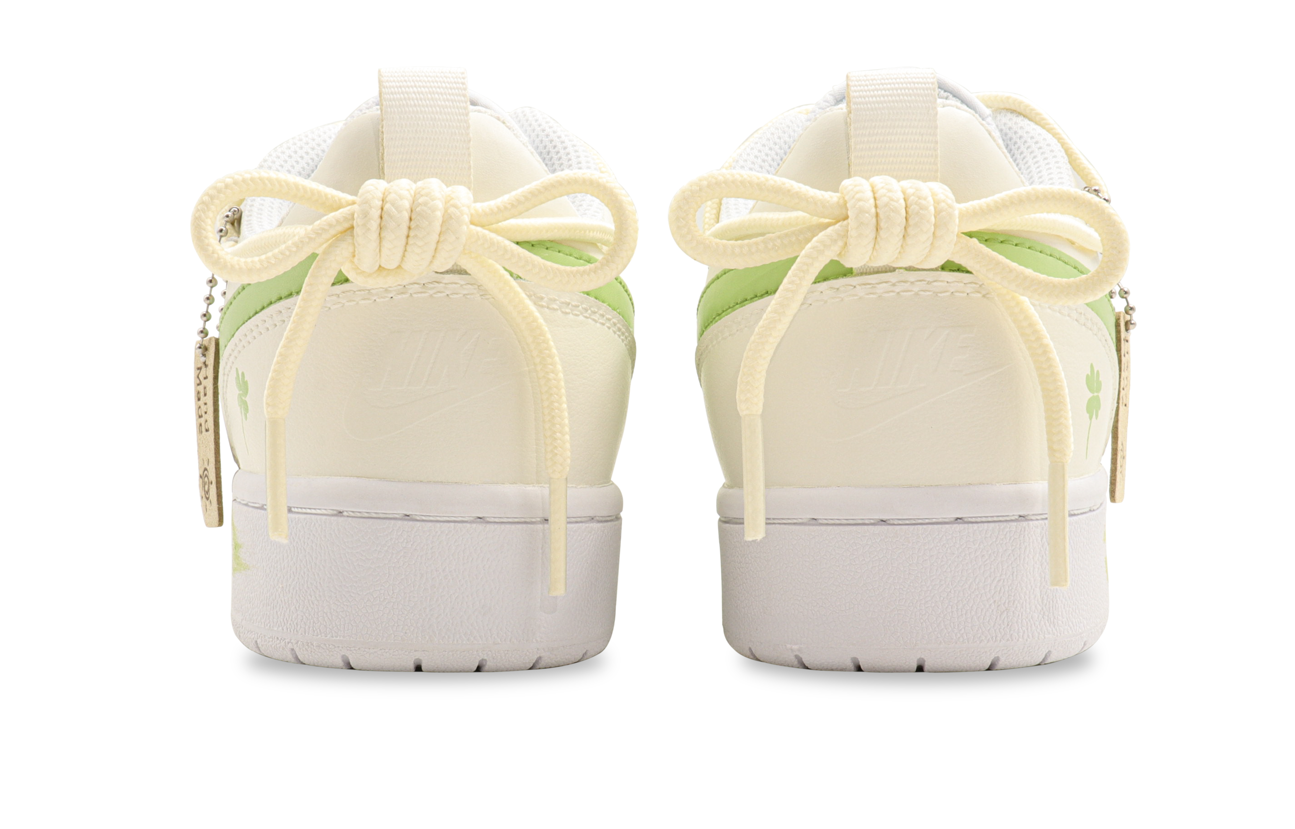 Shop [Kustom Sepatu] Nike Court Borough Low 'Pesona Semanggi - Hijau Kuning' BQ5448-100(Team31-女款幸运御守)