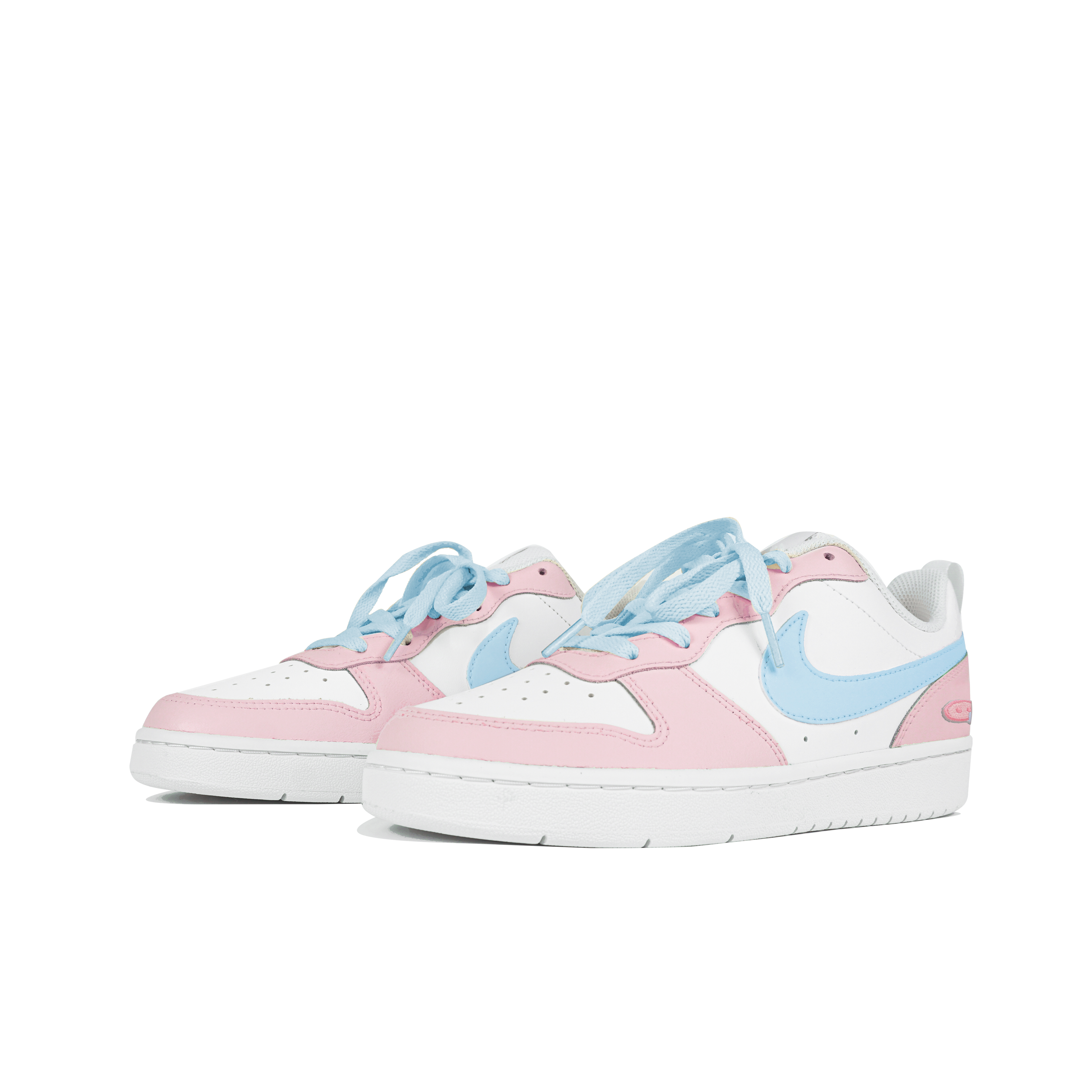 [Custom Shoes] Nike Court Borough Low 'Macaron Pig Ice Cream White Blue Pink' 圖 3
