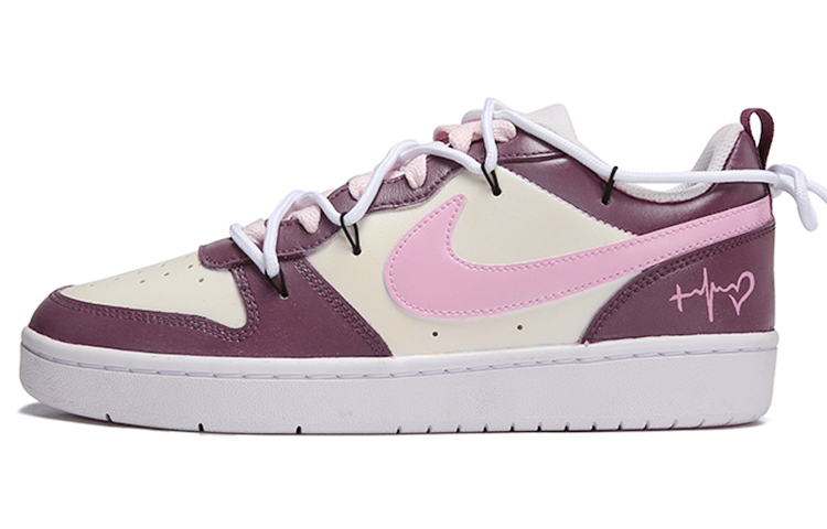 [Custom Shoes] Nike Court Borough Low 'Maroon Cherry Blossom Pink'
