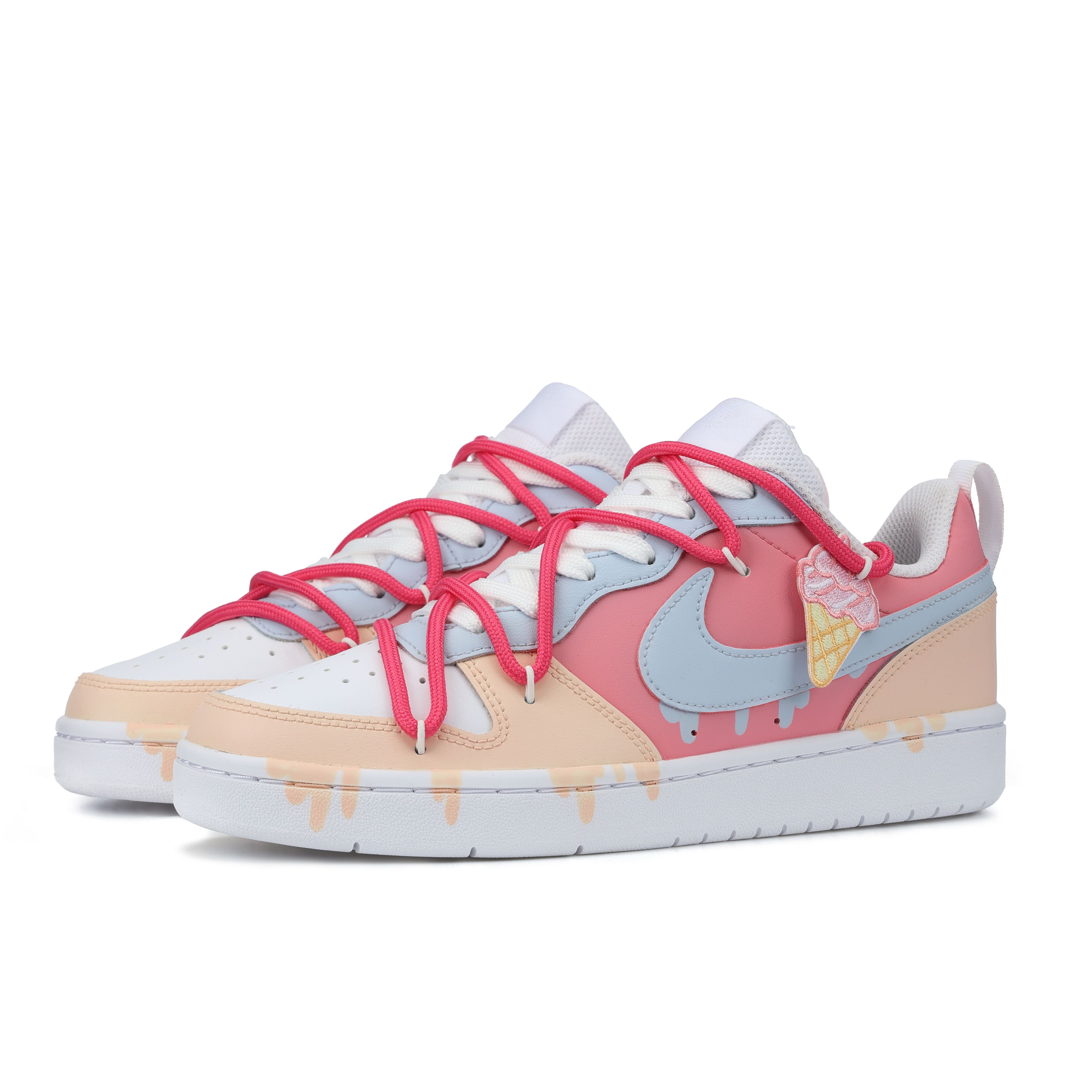 Shop 나이키 코트 버로우 로우 "아이스크림 마카롱" (57 characters) BQ5448-100（Team144-融化冰激凌）