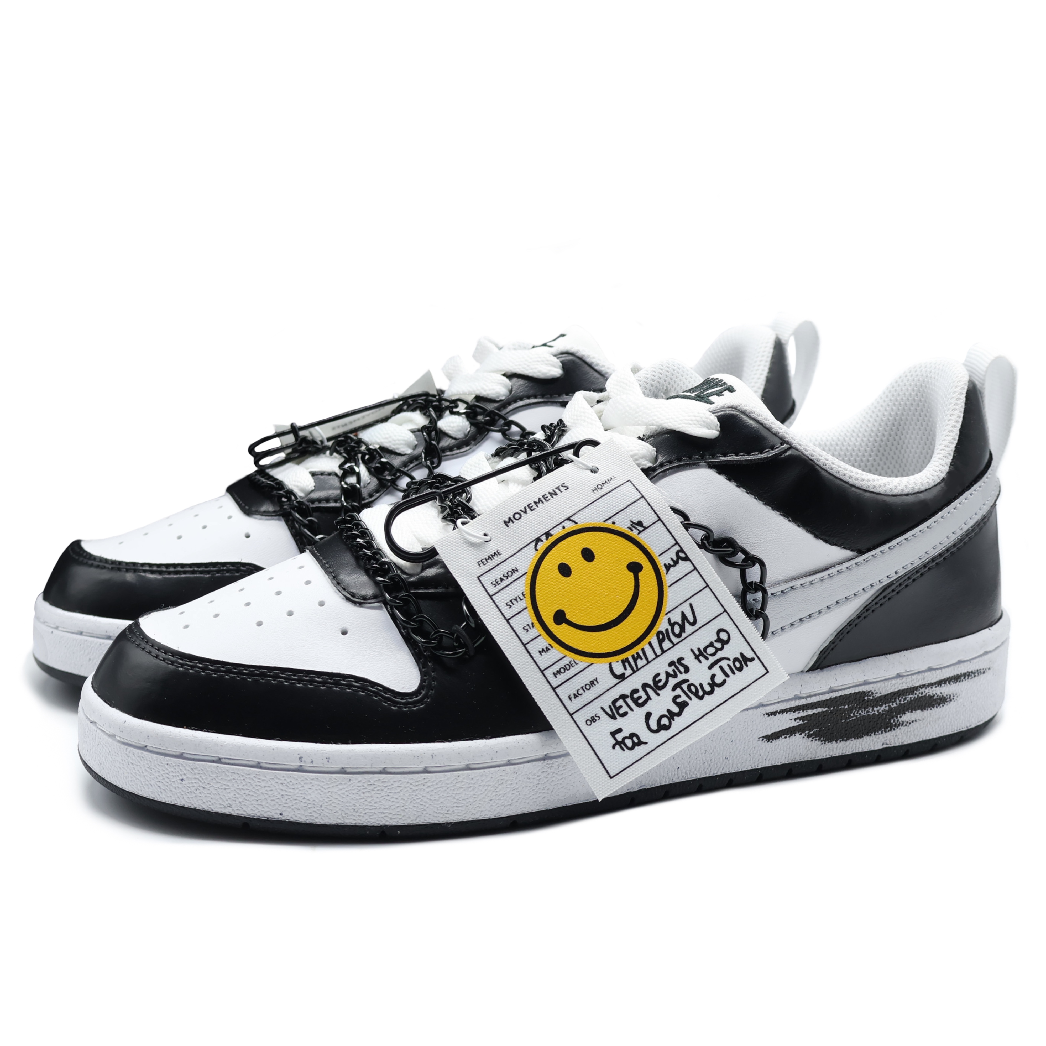 Purchase [Kasut Tersuai] Nike Court Borough Low 'Grafiti Hitam Metalik' DV5456-104（Team155-XB）