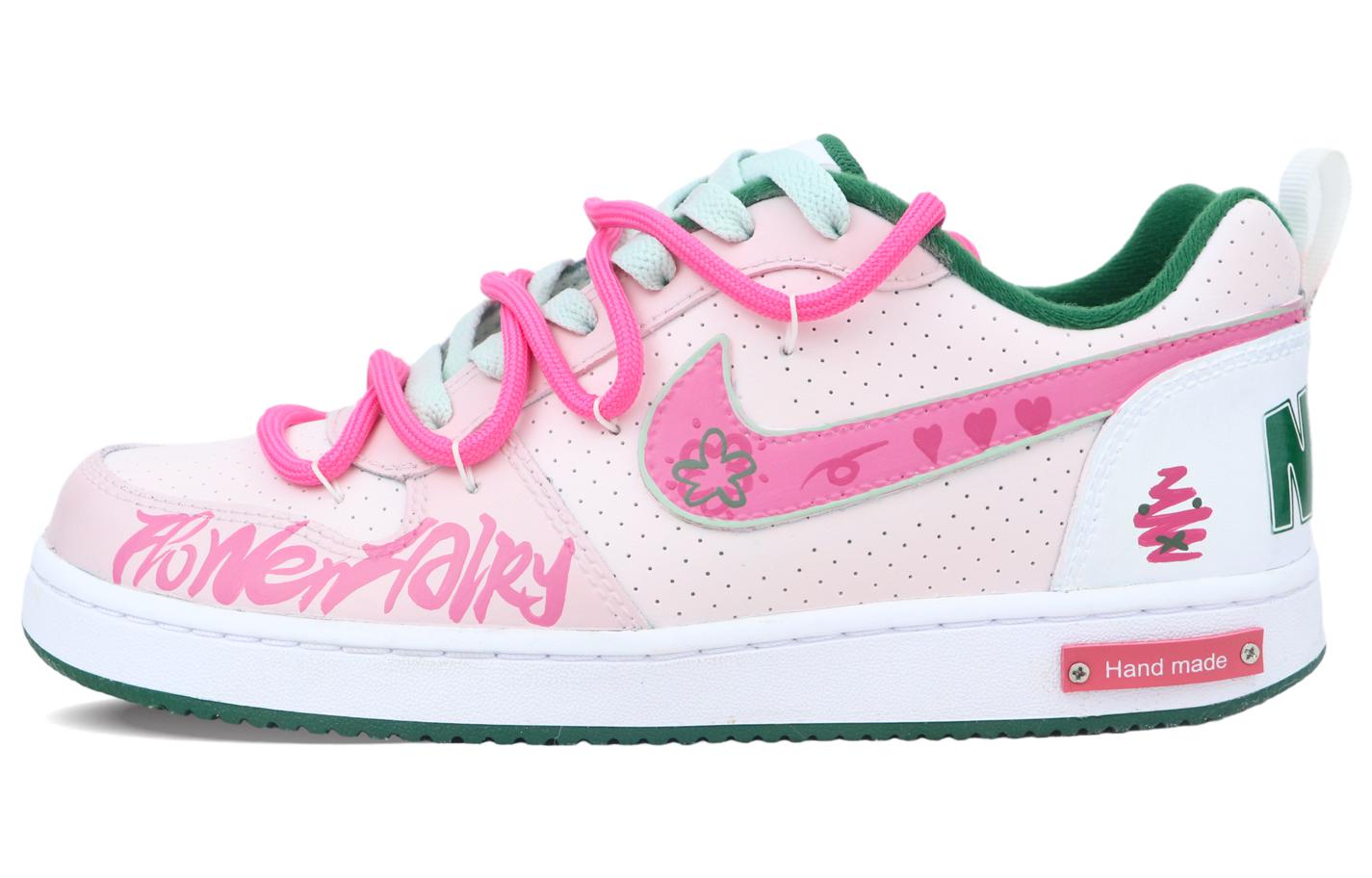 Buy 【訂製球鞋】Nike Court Borough 青椰花花 清新風 低筒 板鞋 GS 粉綠