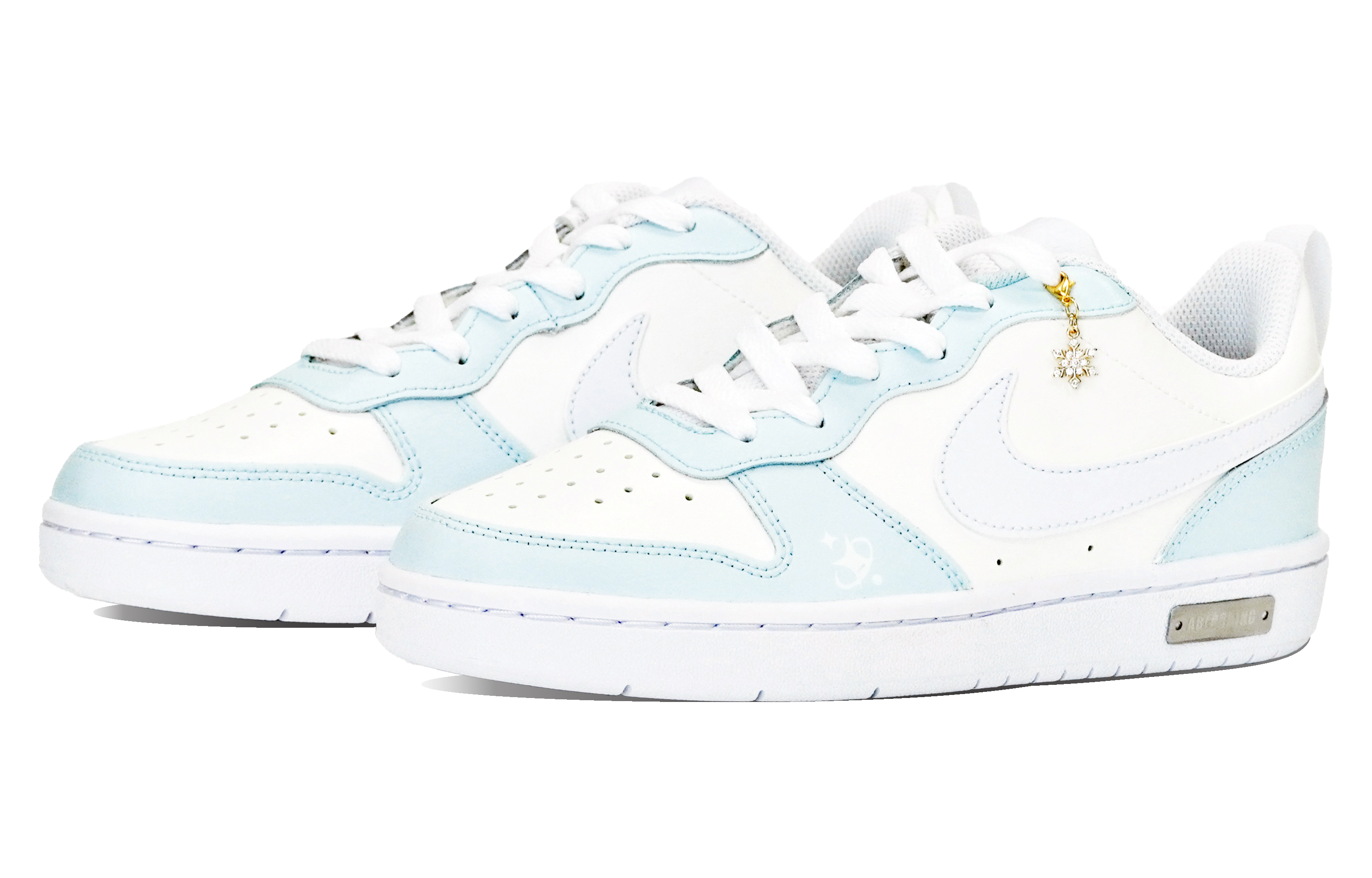 Lookbook [Kasut Custom] Nike Court Borough Low 'Hijau Mint Bintang Sekeliling' BQ5448-100(Team14-薄荷奶绿S-Box)