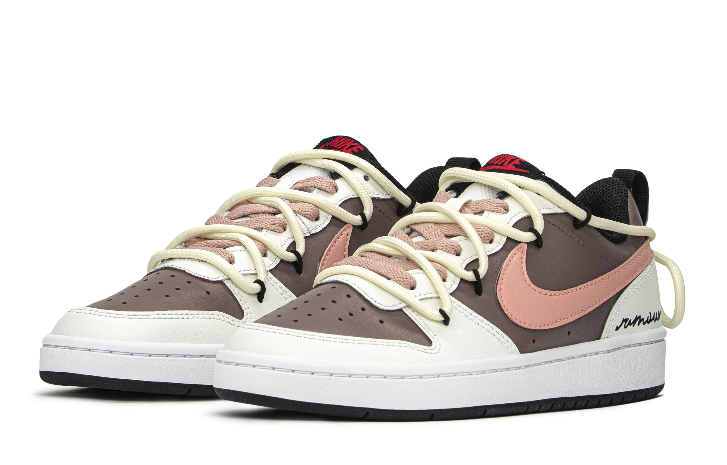 Lookbook 나이키 코트 버로우 로우 '모카 핑크' (커스텀) BQ5448-110(TeamA-粉色咖啡)