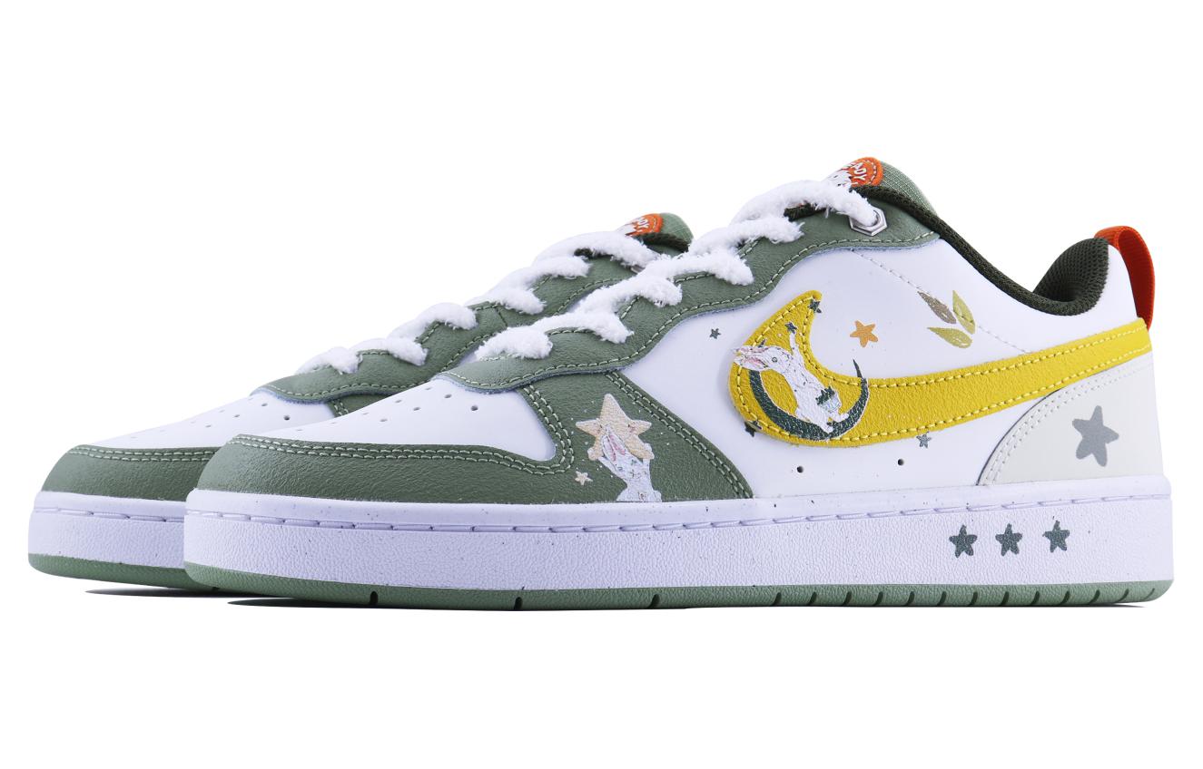 Shop [定制鞋款] 耐克 Court Borough Low 'Monet Rabbit 黄绿白' FV3648-171(Team168-莫奈兔S-BOX)