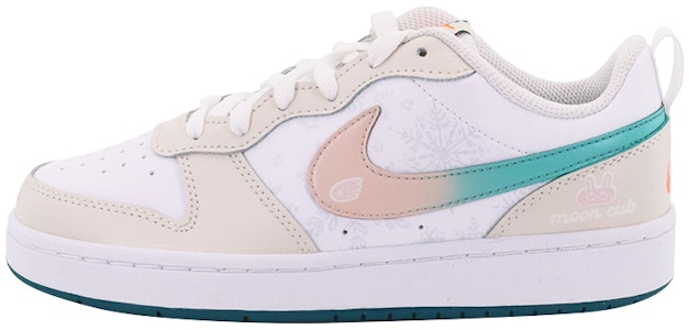 【定製球鞋】 Nike Court Borough 新中式 潮流兔年 月亮雪兔 防滑 低幫 板鞋 GS 白藍 Buy 【定製球鞋】 Nike Court Borough 新中式 潮流兔年 月亮雪兔 防滑 低幫 板鞋 GS 白藍