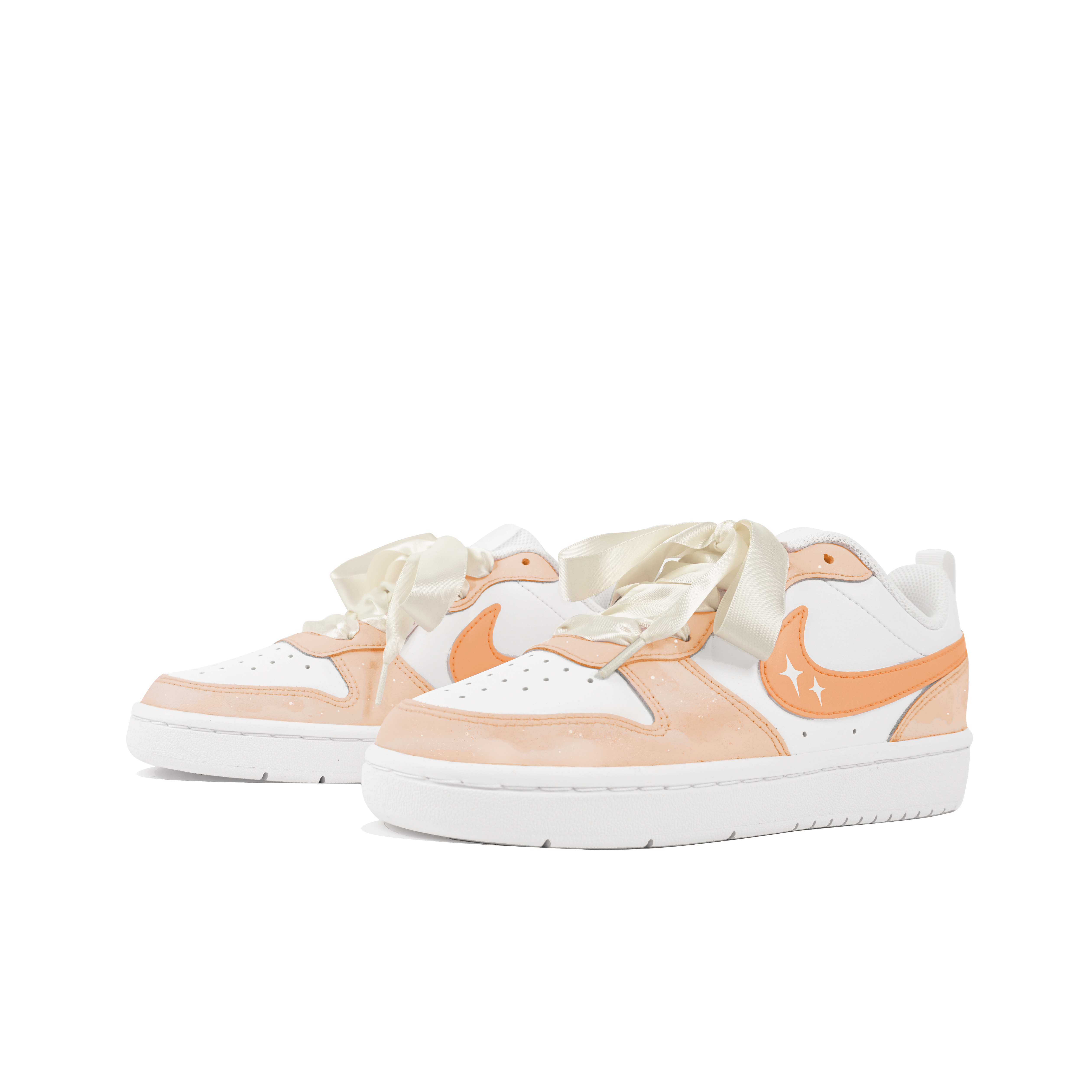 Shop [定制鞋] 耐克 Court Borough Low '橙色星光银河' BQ5448-100(Team陆-橙色星空S-BOX)