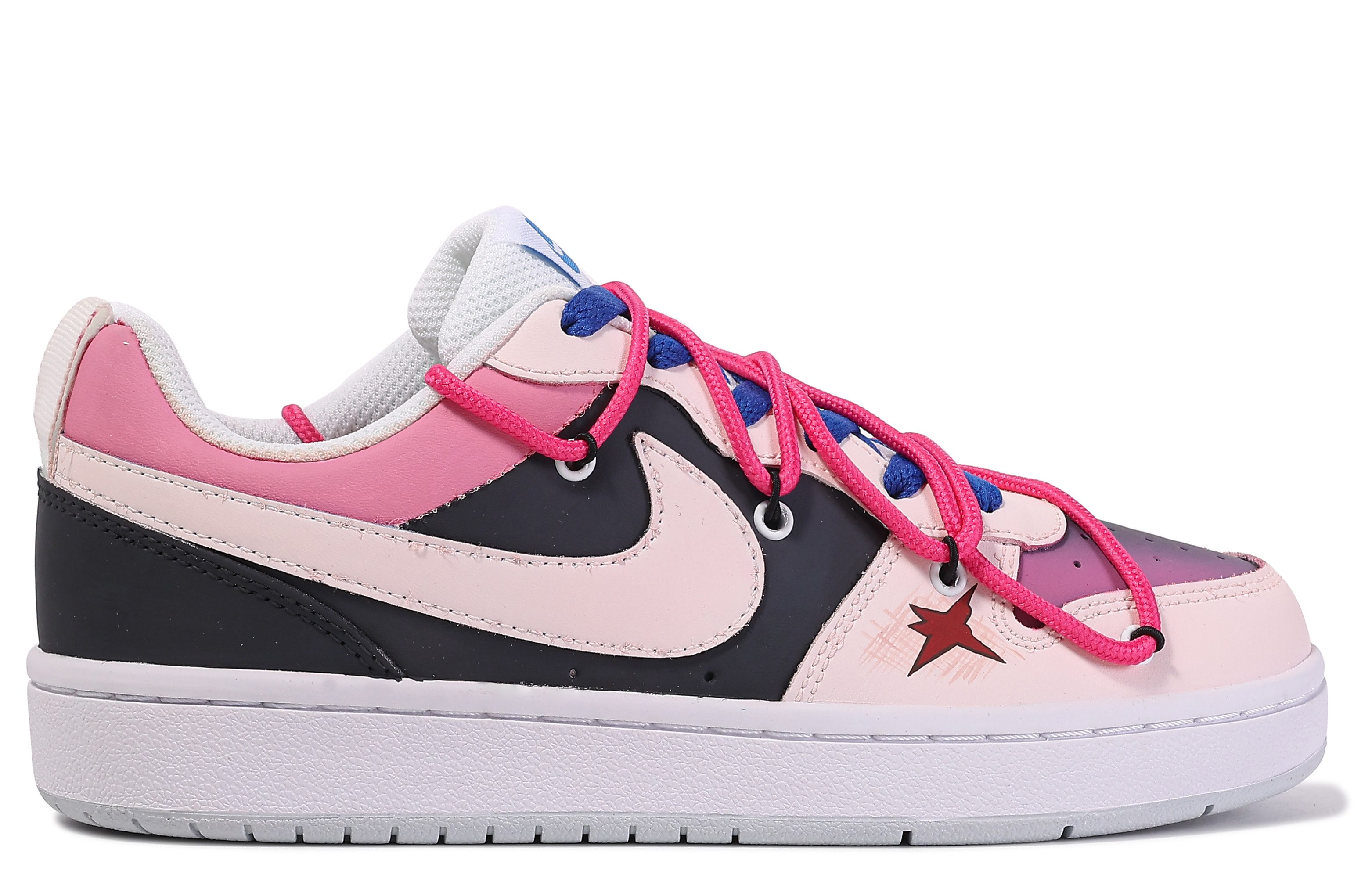 Lookbook 定制鞋款 Nike Court Borough Low '粉紫黑 达芬奇定制' BQ5448-123(TeamM-受伤小恶魔-BOX)