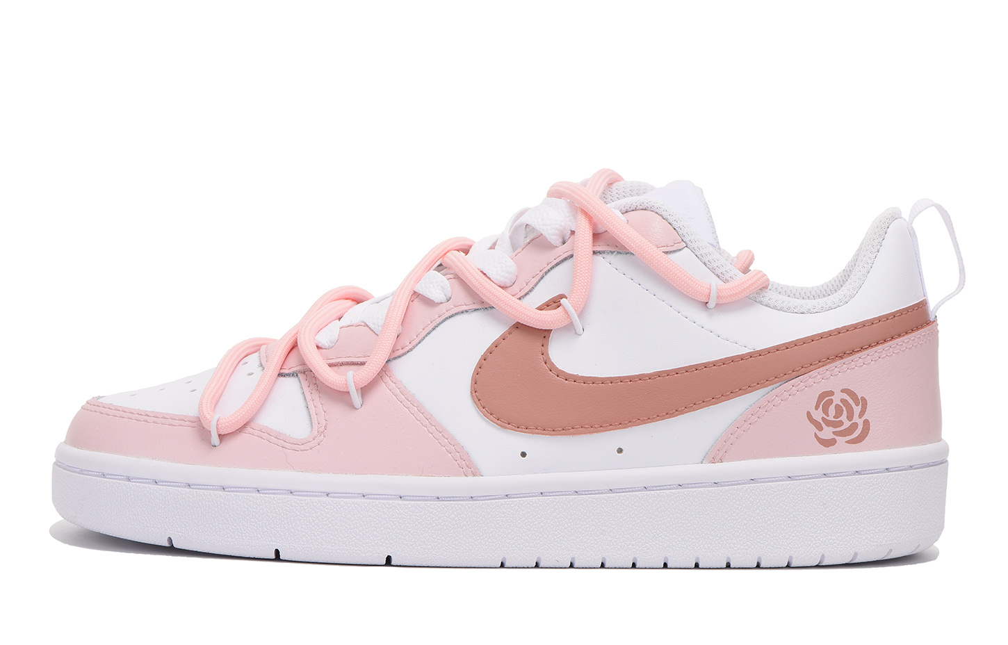 Buy [Sepatu Kustom] Nike Court Borough Low 'Getaran Merah Muda-Putih' BQ5448-100(Team32-女款粉墨)