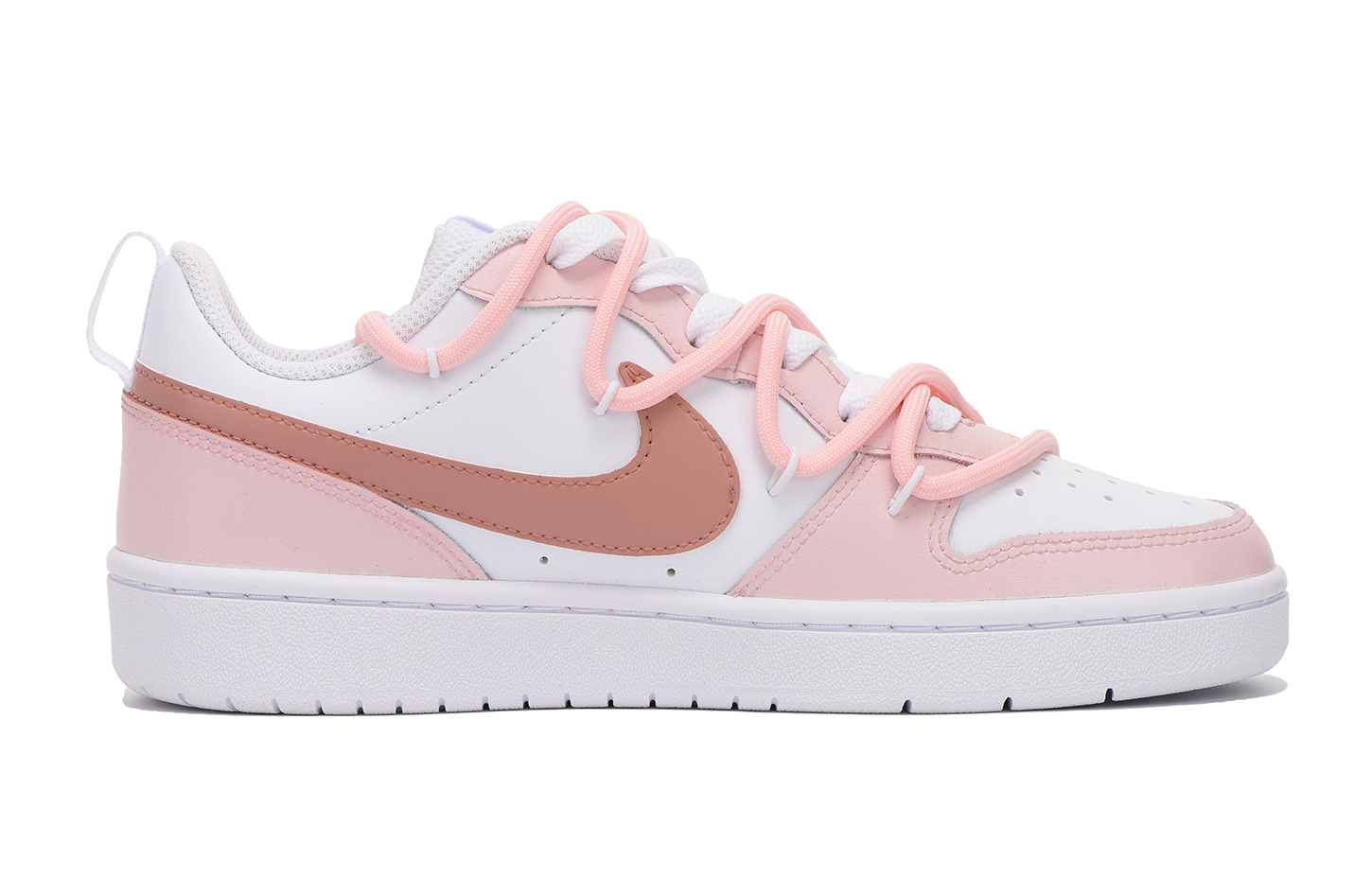 Order [Sepatu Kustom] Nike Court Borough Low 'Getaran Merah Muda-Putih' BQ5448-100(Team32-女款粉墨)