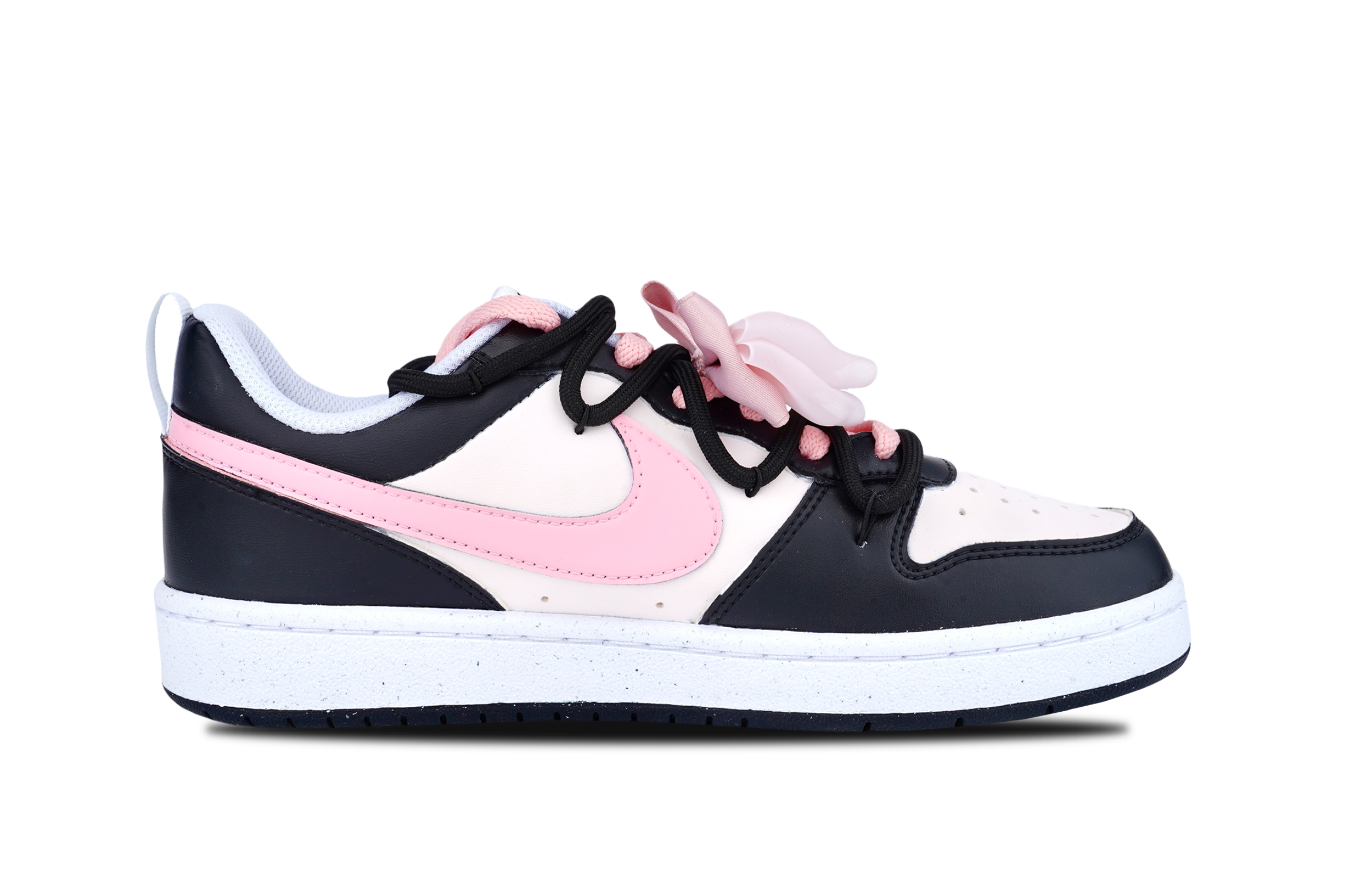 Order [Kasut Custom] Nike Court Borough Low 'Pink dan Hitam Bowtie' DV5456-104-454003