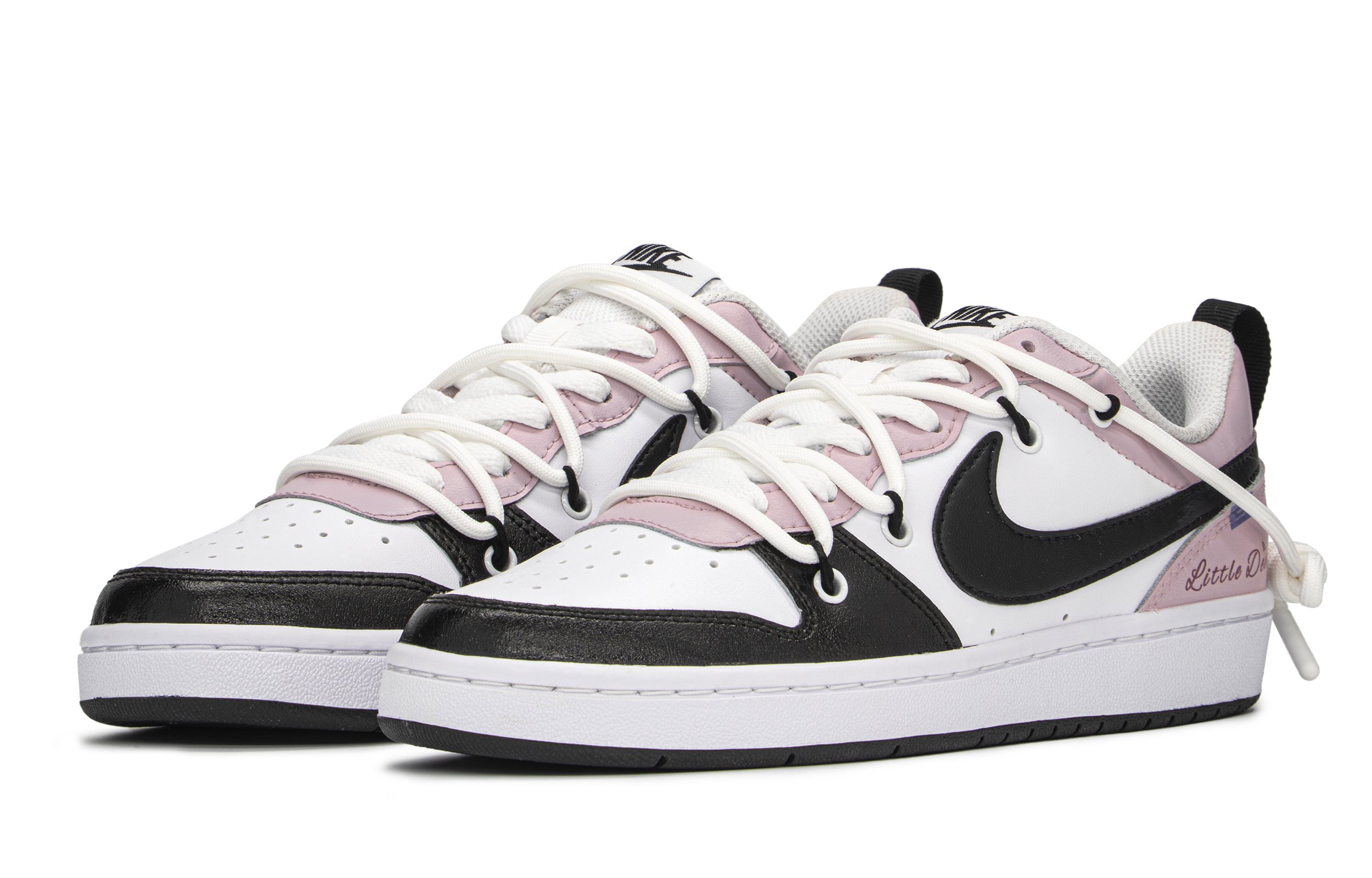 Lookbook [Sepatu Kustom] Nike Court Borough Low 'Merah Muda Hitam Putih Little Devil' BQ5448-104(TeamA-CB小恶魔S-BOX)