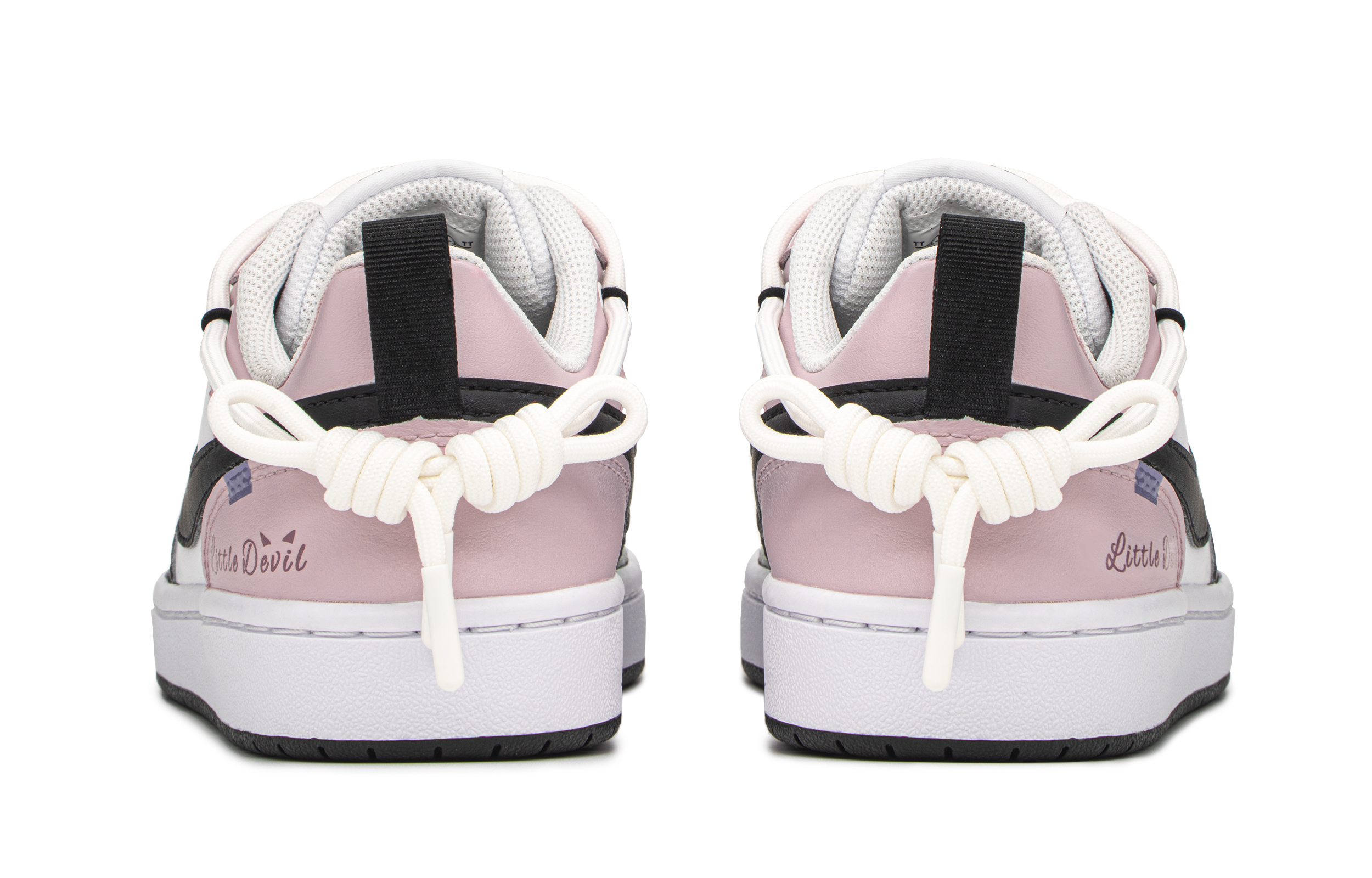 Shop [Sepatu Kustom] Nike Court Borough Low 'Merah Muda Hitam Putih Little Devil' BQ5448-104(TeamA-CB小恶魔S-BOX)