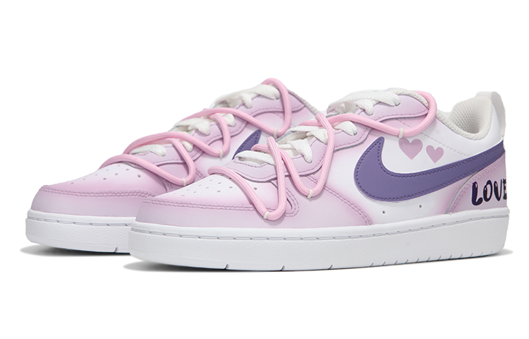 Lookbook [定制鞋款] 耐克Court Borough Low '粉紫热浪' BQ5448-100(Team24-女款粉紫渐变)