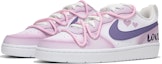 Lookbook 【客製化球鞋】Nike Court Borough Low 熱浪 紫粉漸變 解構綁帶 復古 低筒 板鞋 GS 粉紫色