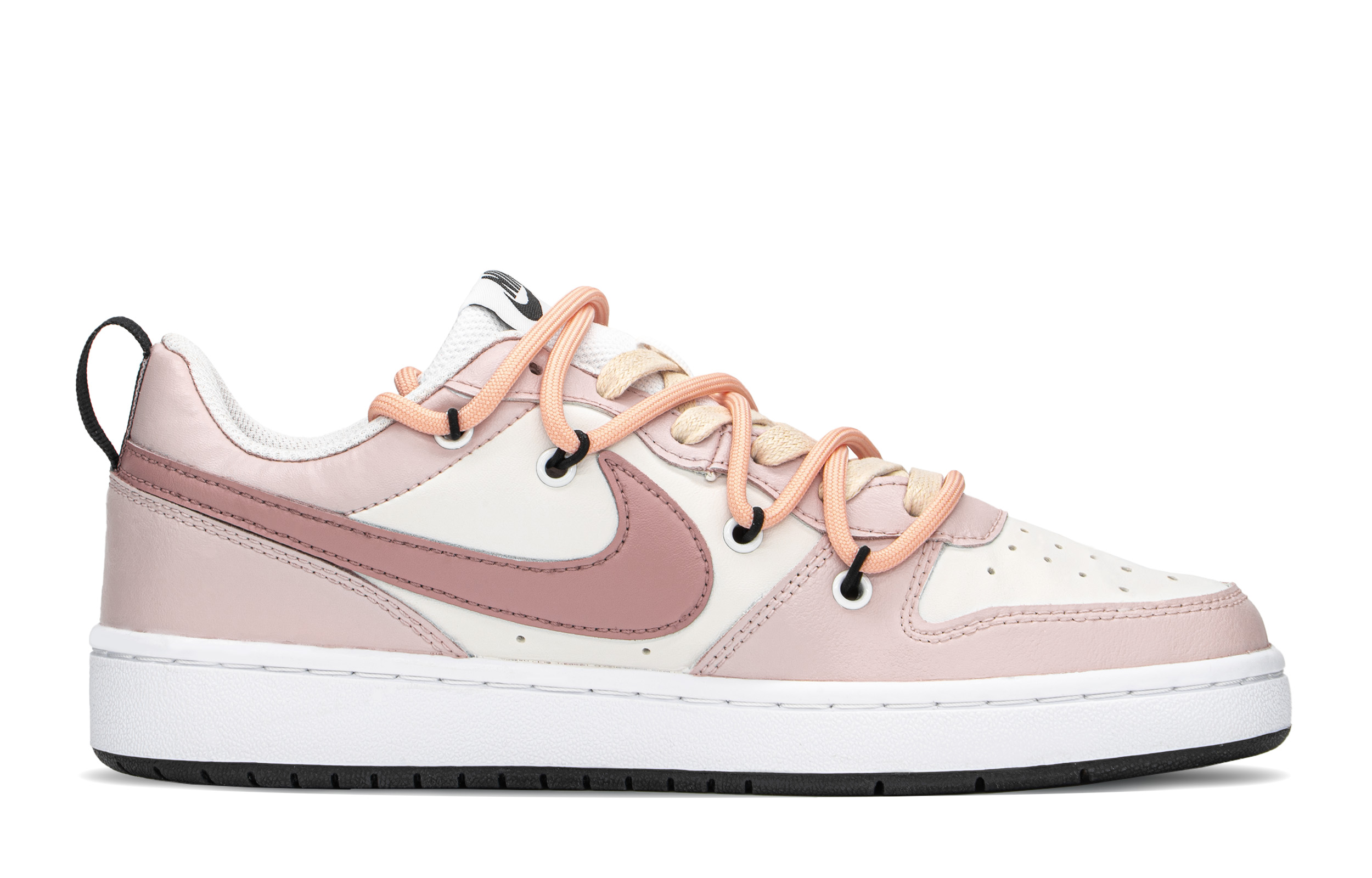 Order 【定製球鞋】Nike Court Borough FZBB 粉紅玫瑰 低筒 板鞋 GS 米白