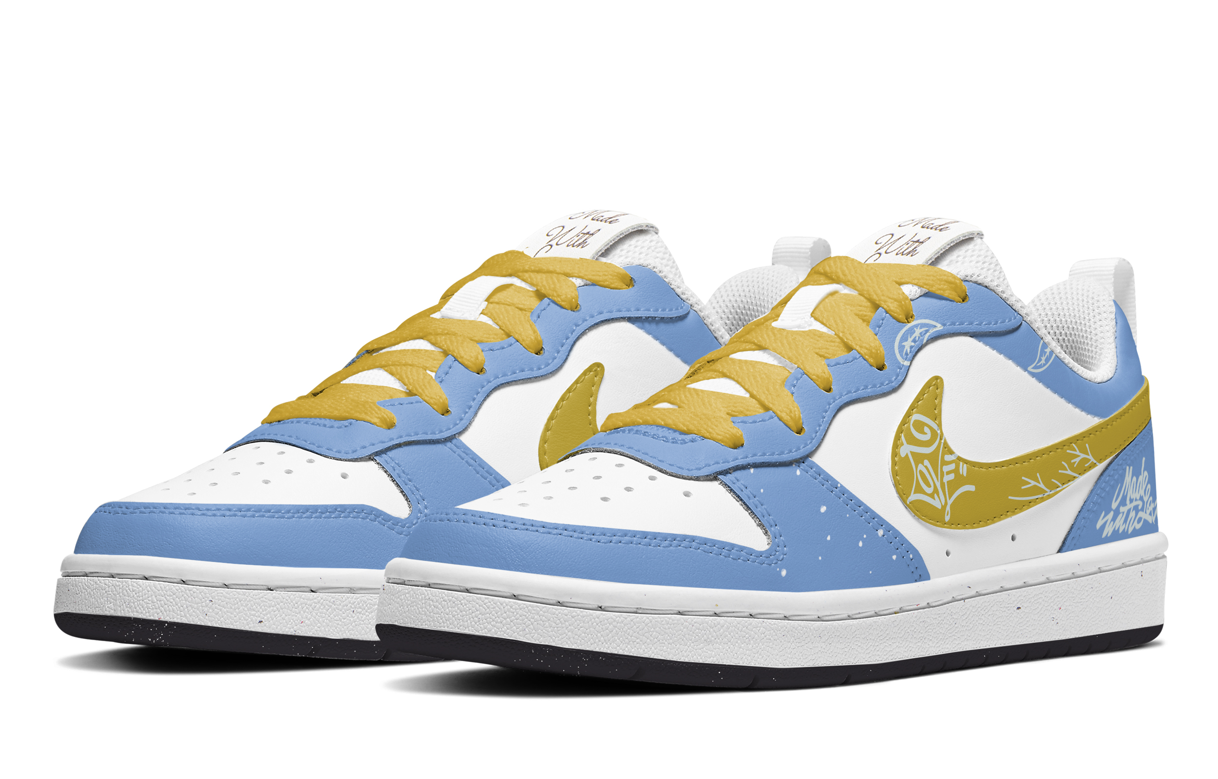 Shop [Nike Kasut] Nike Court Borough Low 'Powerpuff Girls Bubbles Biru Kuning' DV5456-108(TeamA-现爱情造泡泡腰果)