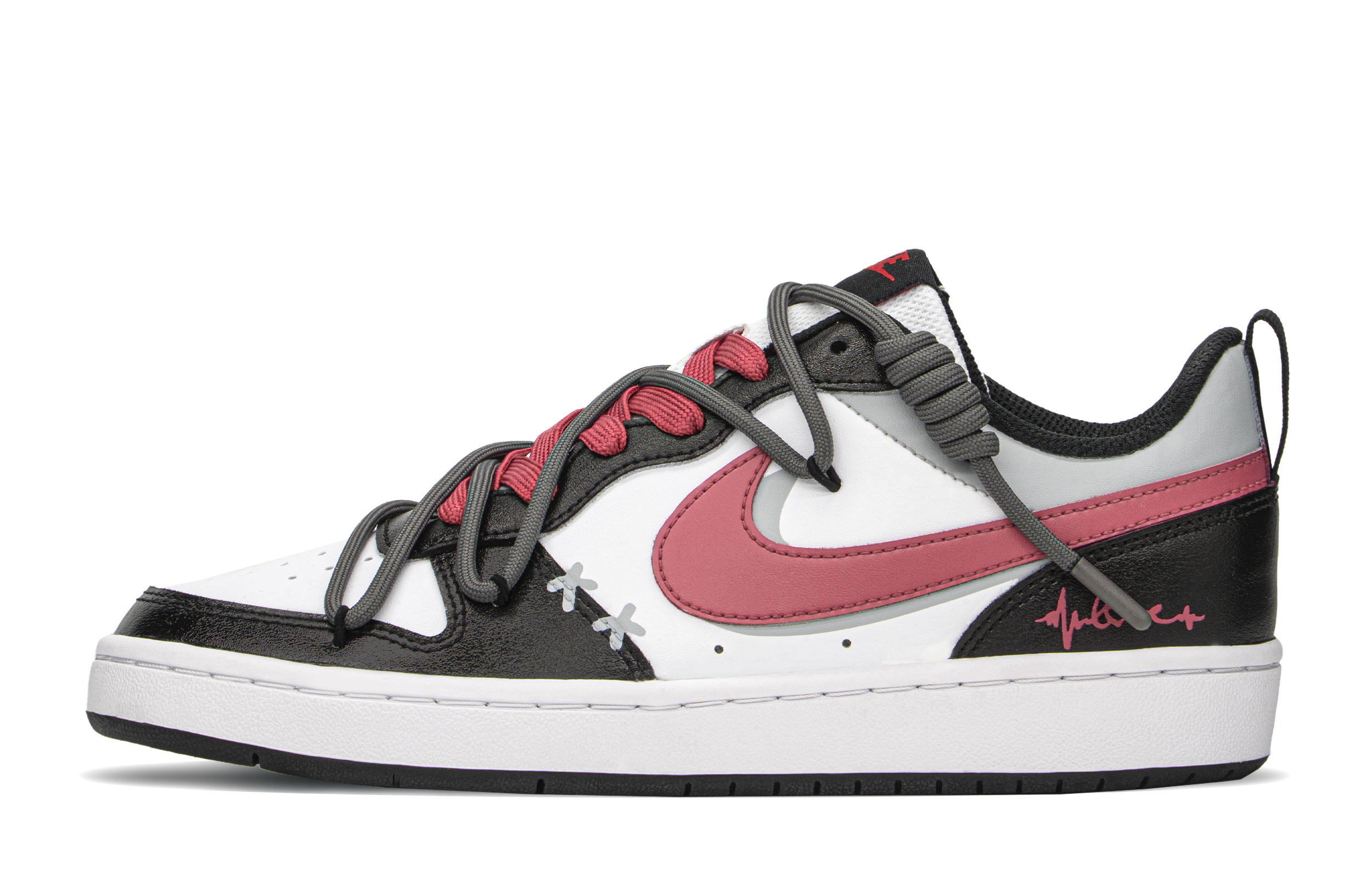 Buy [カスタムシューズ] ナイキ コートボロー ロー 'ロマンティック ブラック-ピンク' BQ5448-110(TeamA-爱情旋律)