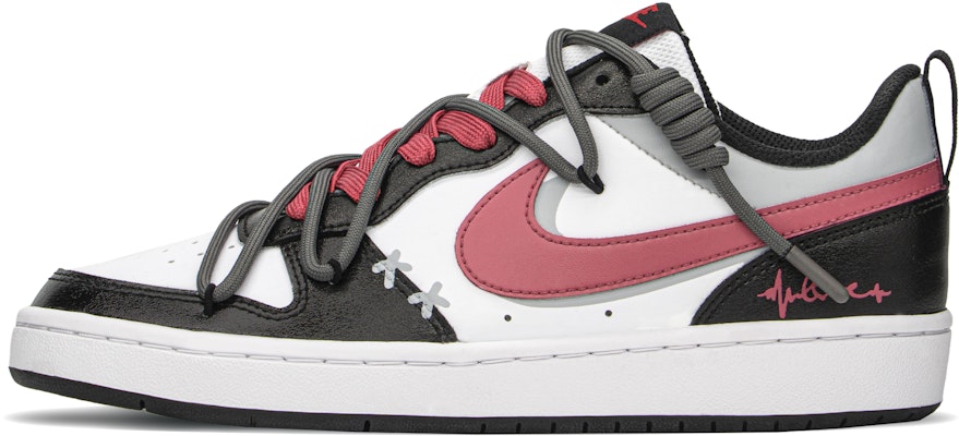 【客製球鞋】Nike Court Borough FZBB 愛情旋律 浪漫 高級獨特 低筒 板鞋 GS 黑粉 Buy 【客製球鞋】Nike Court Borough FZBB 愛情旋律 浪漫 高級獨特 低筒 板鞋 GS 黑粉