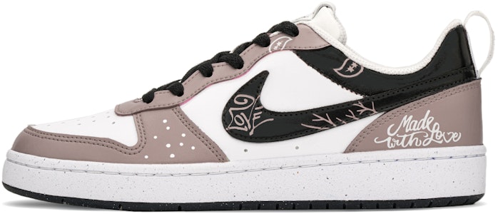 【訂製球鞋】Nike Court Borough Low 減齡愛情 腰果花 潮流 街頭 玫瑰色 字母 解構高街 低筒 板鞋 GS 粉黑 Order 【訂製球鞋】Nike Court Borough Low 減齡愛情 腰果花 潮流 街頭 玫瑰色 字母 解構高街 低筒 板鞋 GS 粉黑