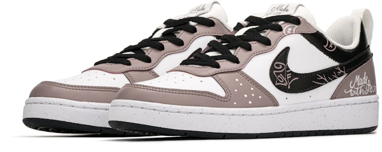 【訂製球鞋】Nike Court Borough Low 減齡愛情 腰果花 潮流 街頭 玫瑰色 字母 解構高街 低筒 板鞋 GS 粉黑 Shop 【訂製球鞋】Nike Court Borough Low 減齡愛情 腰果花 潮流 街頭 玫瑰色 字母 解構高街 低筒 板鞋 GS 粉黑