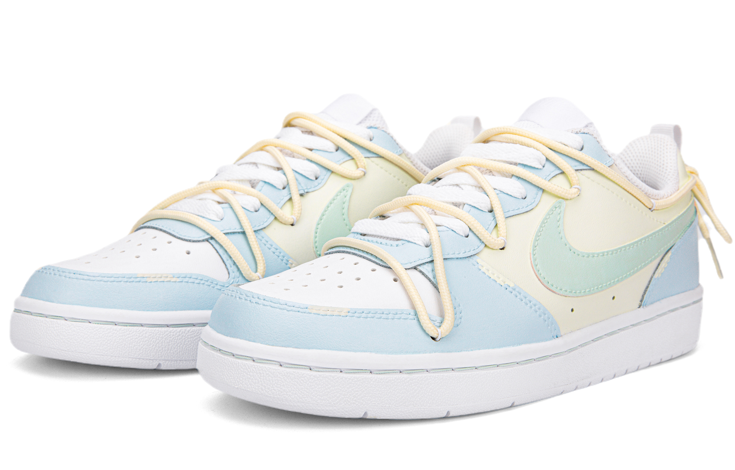 [Custom Shoes] Nike Court Borough Low 'Sea Salt Cheese Blue Green White' 圖 3