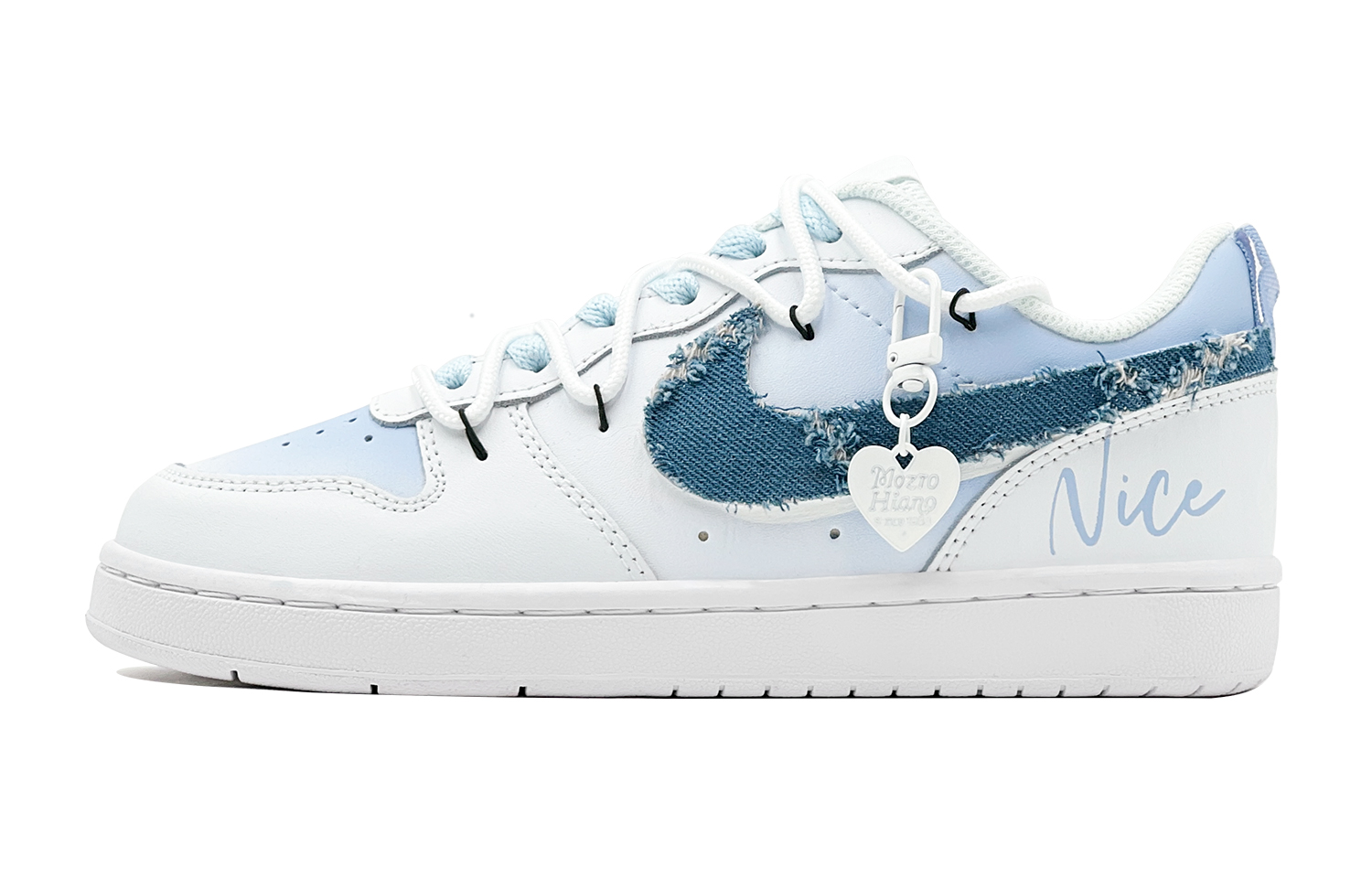 Order 【カスタムシューズ】ナイキ コートバラウ ロー 'シーソルトスイートハートデニムブルー-ホワイト' BQ5448-100(TeamS-爱心牛仔蓝S-BOX)