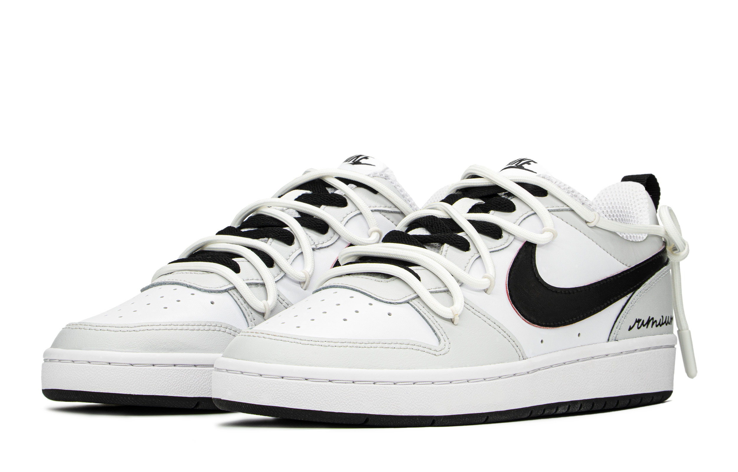 Shop 【訂製球鞋】Nike Court Borough FZBB 減齡禮盒 浪漫簡約 低筒 板鞋 GS 影子灰