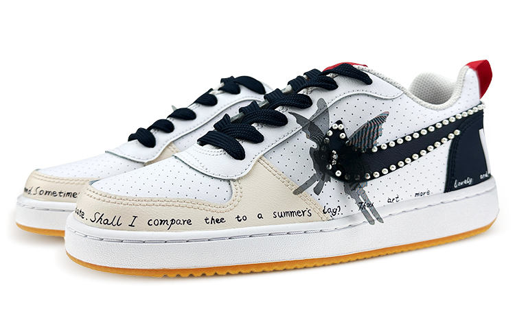 Lookbook [Kasut Rekaan] Nike Court Borough Low 'Shakespeare Sonnet Butterfly Mutiara Biru' 839985-105(Team40-GS莎士比亚十四行诗蓝)