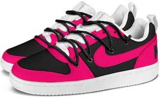 【訂製球鞋】Nike Court Borough系列 Lo 復古潮流 涩谷辣妹 千禧Y2K vibe解構綁帶 潮流 低筒 板鞋 GS 粉黑 Shop 【訂製球鞋】Nike Court Borough系列 Lo 復古潮流 涩谷辣妹 千禧Y2K vibe解構綁帶 潮流 低筒 板鞋 GS 粉黑