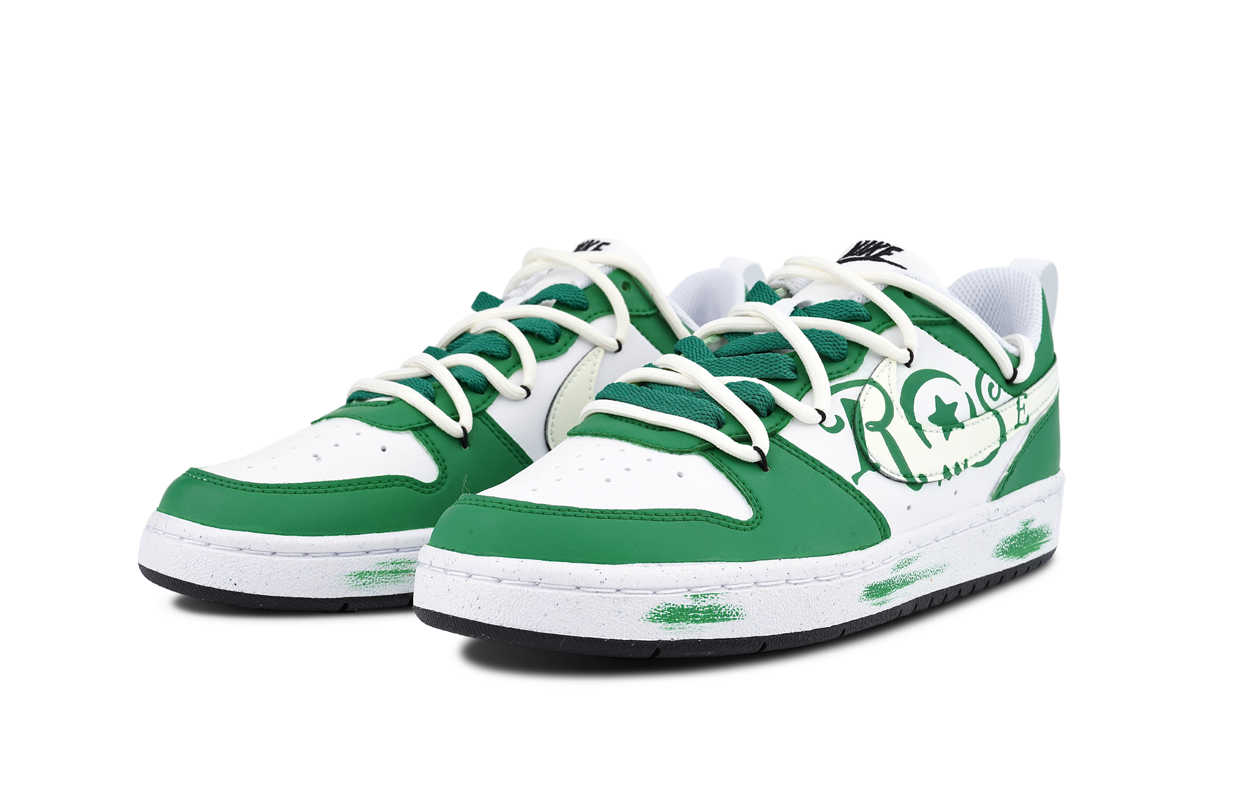 Lookbook 나이키 코트 보로우 로우 '사일런트 포레스트 그린 로즈' (커스텀) DV5456-104(Team86-圣诞绿茵玫瑰)