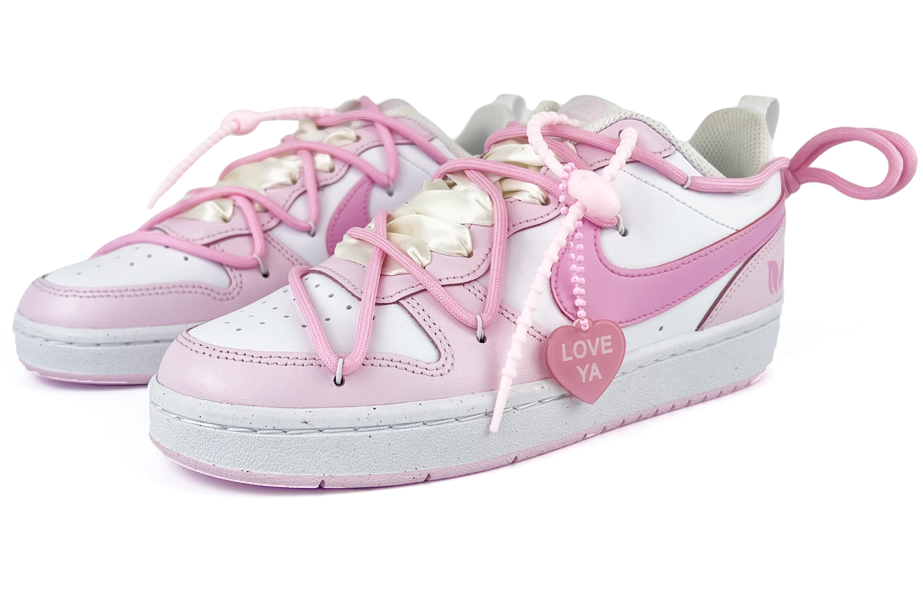 Lookbook [定制鞋款] 耐克Court Borough Low '丝绸粉' DQ0492-100(Team45-樱花粉)