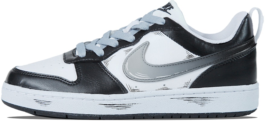 【客製化籃球鞋】Nike Court Borough 素描線條 漸層 簡約 休閒 百搭 低筒 板鞋 GS 黑白 Buy 【客製化籃球鞋】Nike Court Borough 素描線條 漸層 簡約 休閒 百搭 低筒 板鞋 GS 黑白