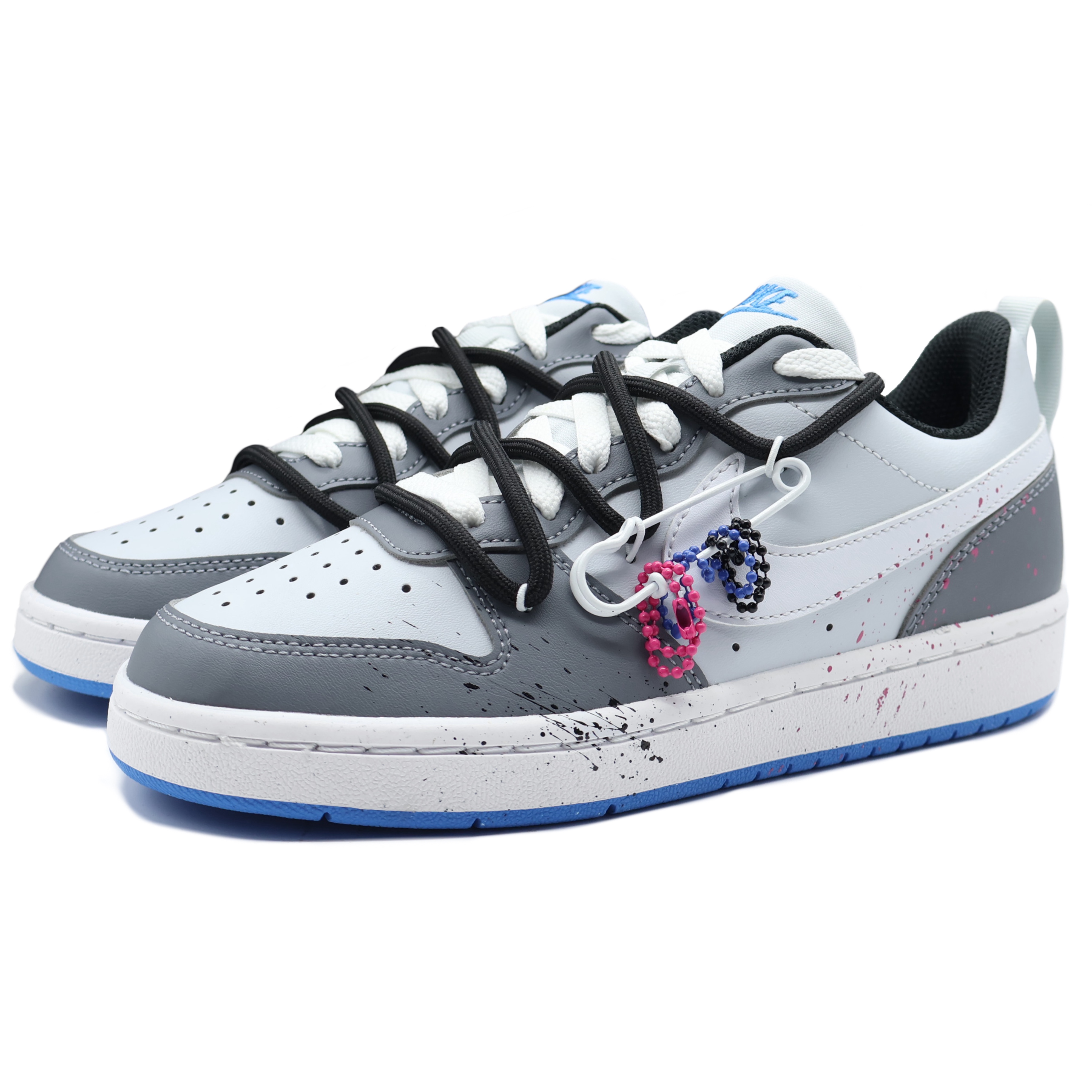 Purchase [Zapatillas Personalizadas] Nike Court Borough Low 'Gris Jaspeado Azul' DV5456-019（Team155-LDL）