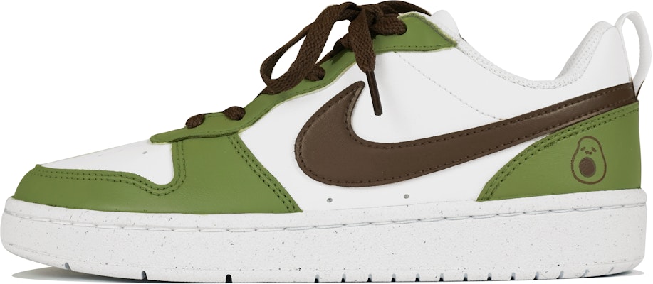 【客製球鞋】 Nike Court Borough 玖製 笨笨牛油果 軟萌 春天 抹茶 清新 低筒 板鞋 GS 綠棕色 Order 【客製球鞋】 Nike Court Borough 玖製 笨笨牛油果 軟萌 春天 抹茶 清新 低筒 板鞋 GS 綠棕色