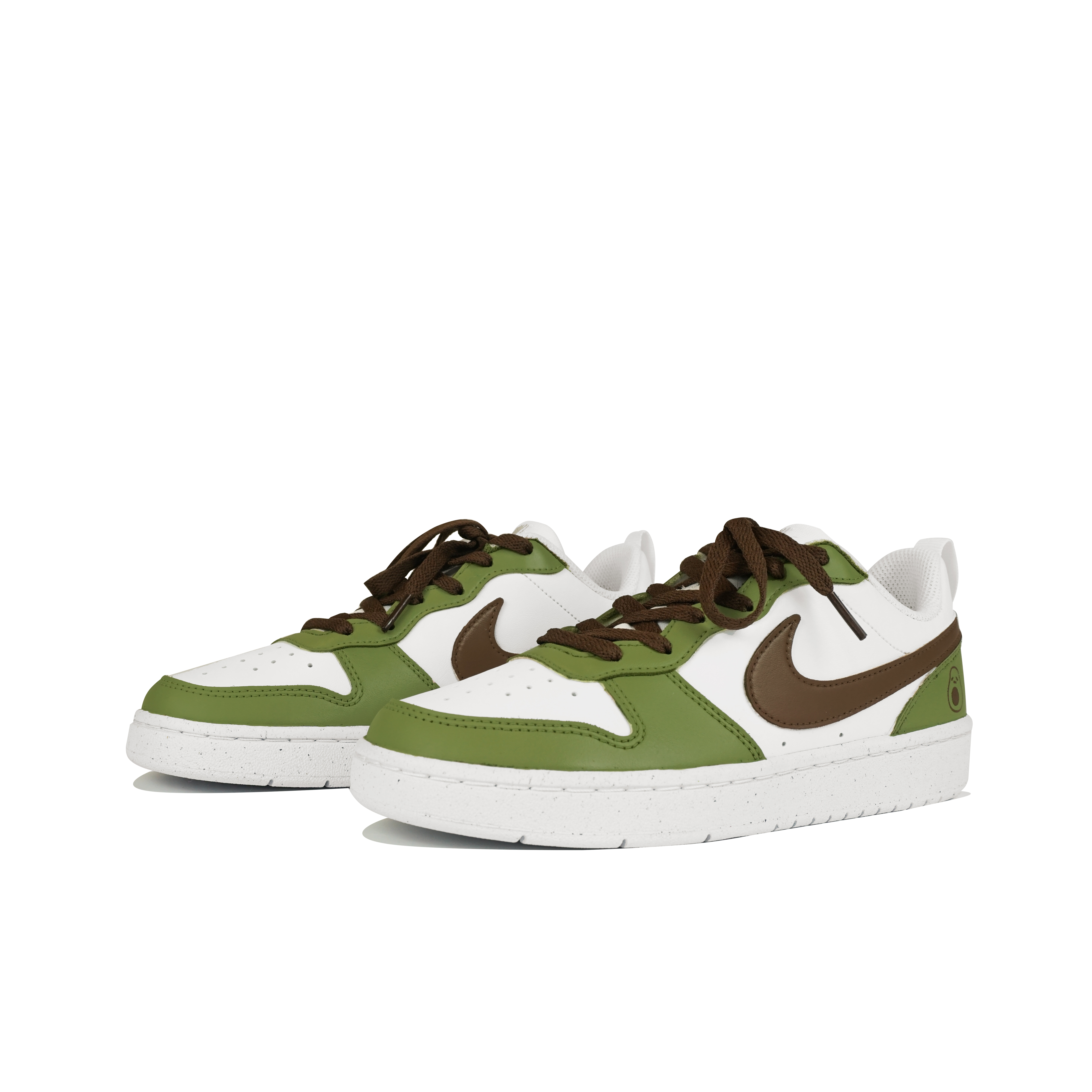 Shop [Sepatu Kustom] Nike Court Borough Low 'Spring Avocado Coklat Hijau' DV5456-106(Team陆-憨憨牛油果)