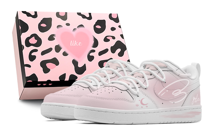 Buy [定制鞋] 耐克Court Borough Low '春季爱心女孩粉白' DQ5979-100(Team88-心动女孩S-BOX)