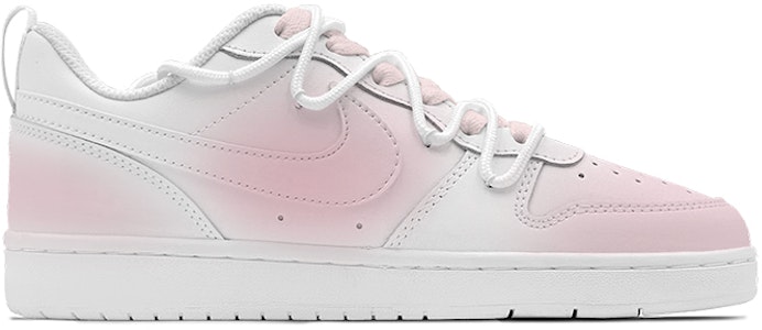 【訂製球鞋】Nike Court Borough 春日踏青季 心動少女 特殊鞋盒 防滑耐磨 低筒 板鞋 GS 粉白 Lookbook 【訂製球鞋】Nike Court Borough 春日踏青季 心動少女 特殊鞋盒 防滑耐磨 低筒 板鞋 GS 粉白