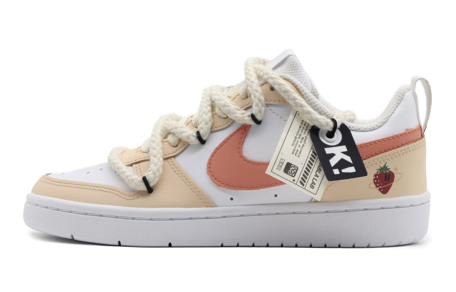 Order Sepatu Nike Court Borough Low 'Stroberi Oranye-Merah' [Kustom] BQ5448-100(Team57-女款草莓)